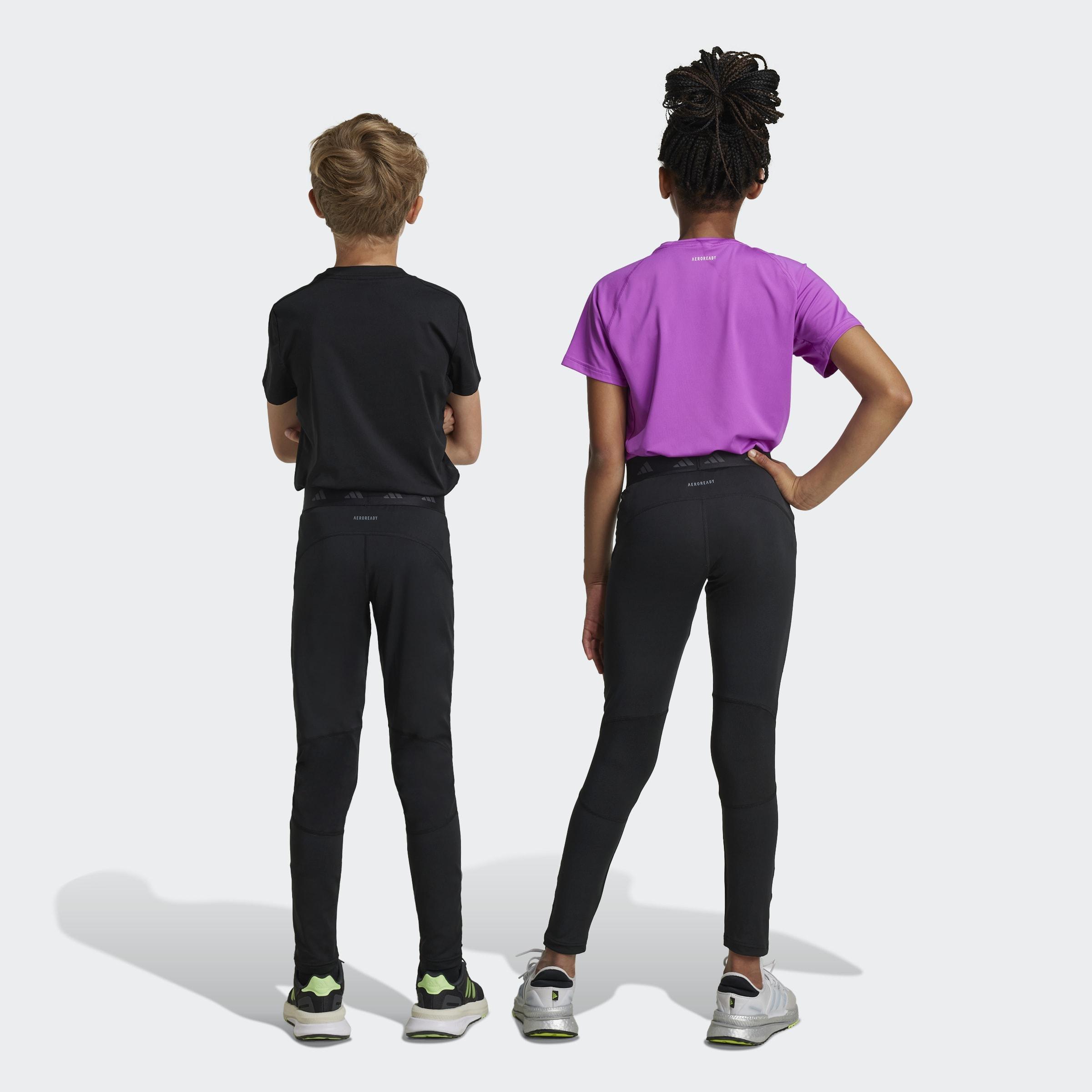 Kids Unisex Techfit Tights, Black, A901_ONE, large image number 1