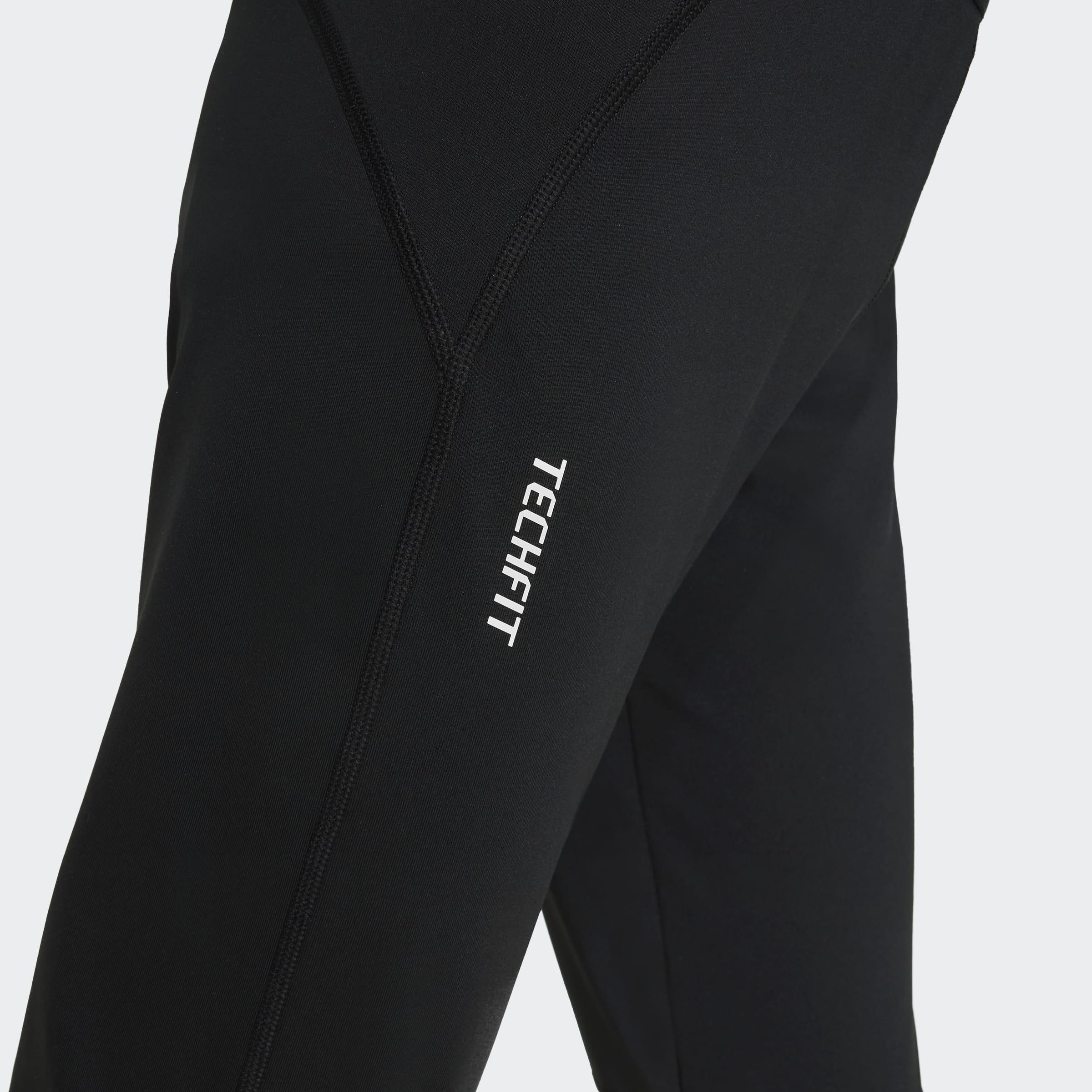 Kids Unisex Techfit Tights, Black, A901_ONE, large image number 4