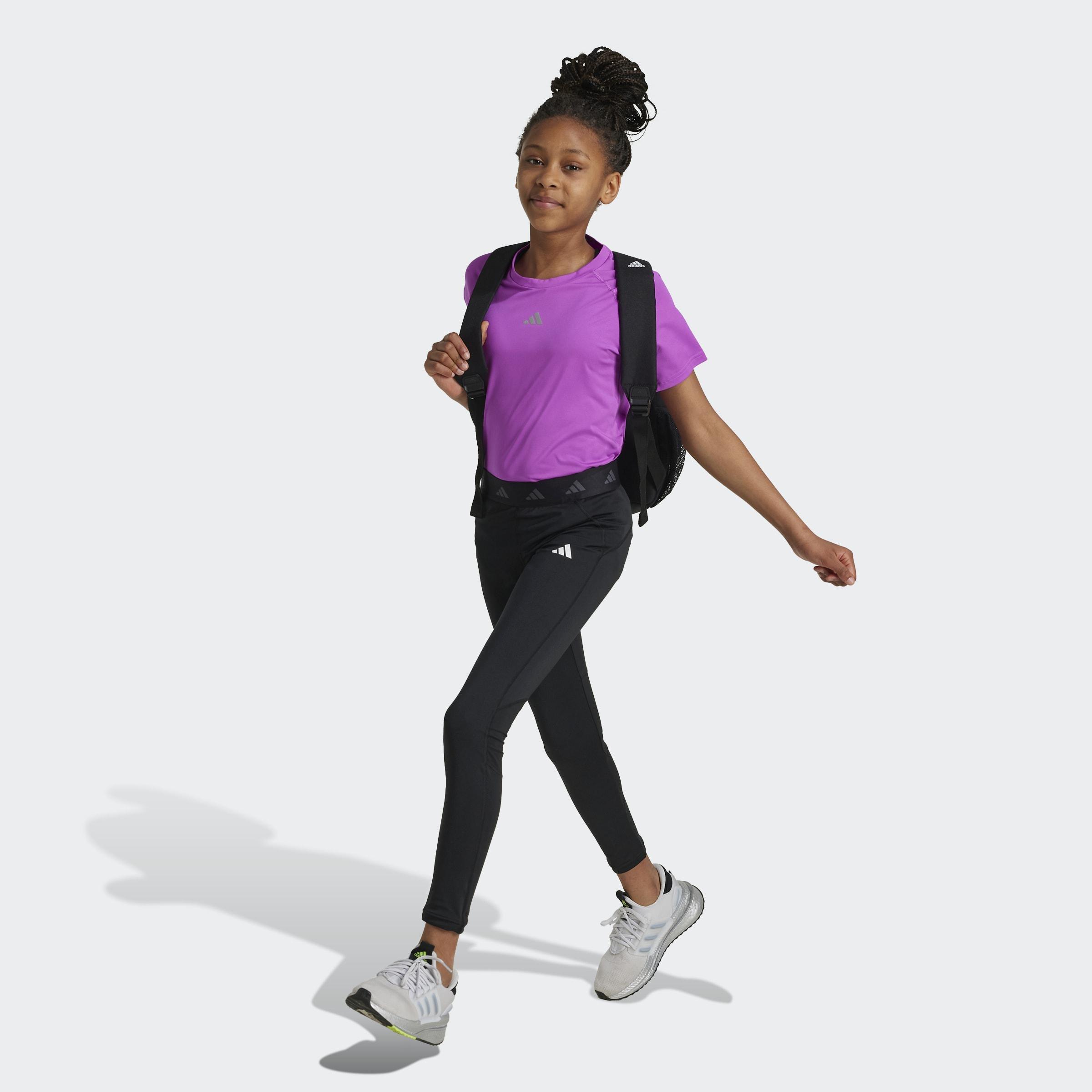 Kids Unisex Techfit Tights, Black, A901_ONE, large image number 7