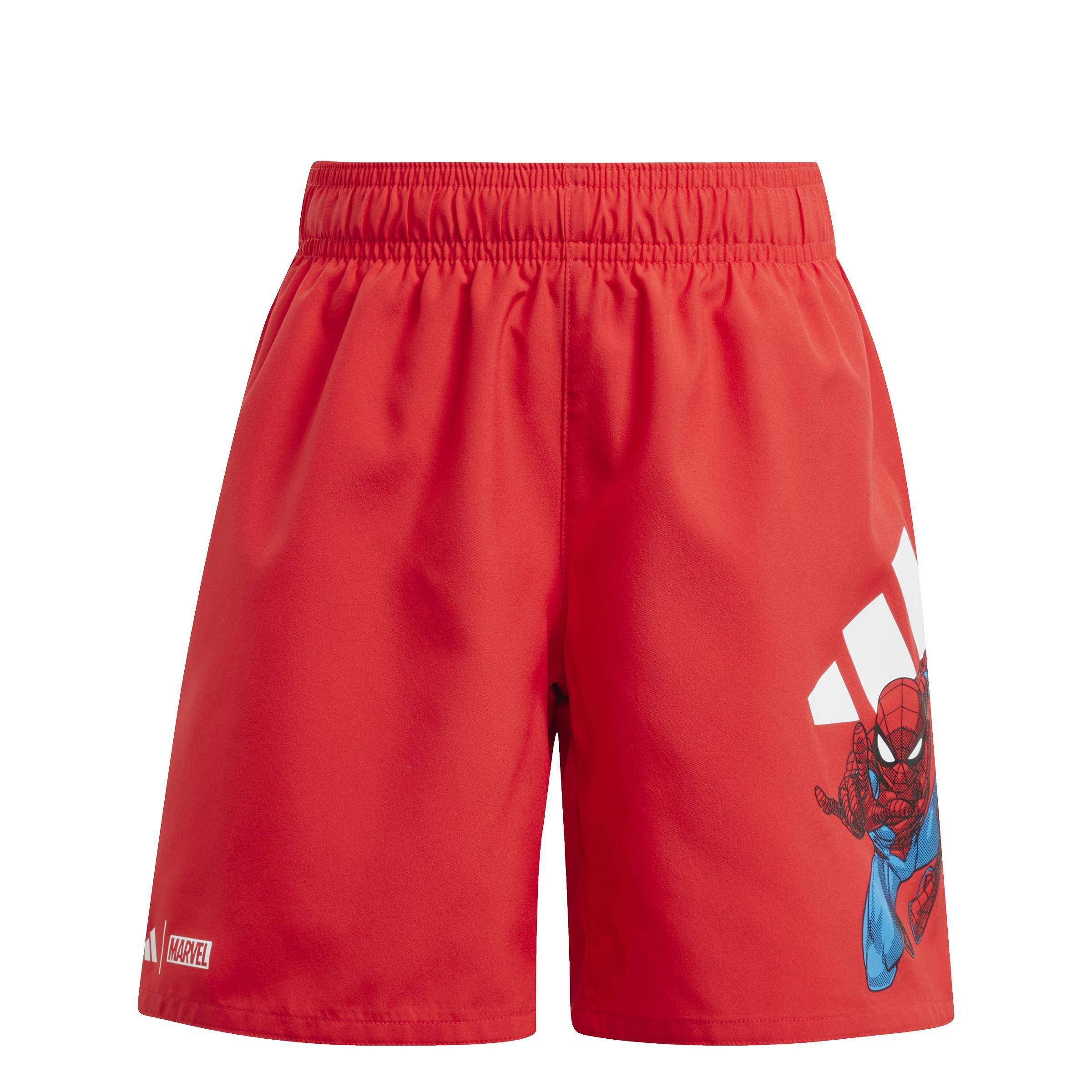 Kids Adidas X Marvel Spider-Man Swim Shorts 5 Inch, Red