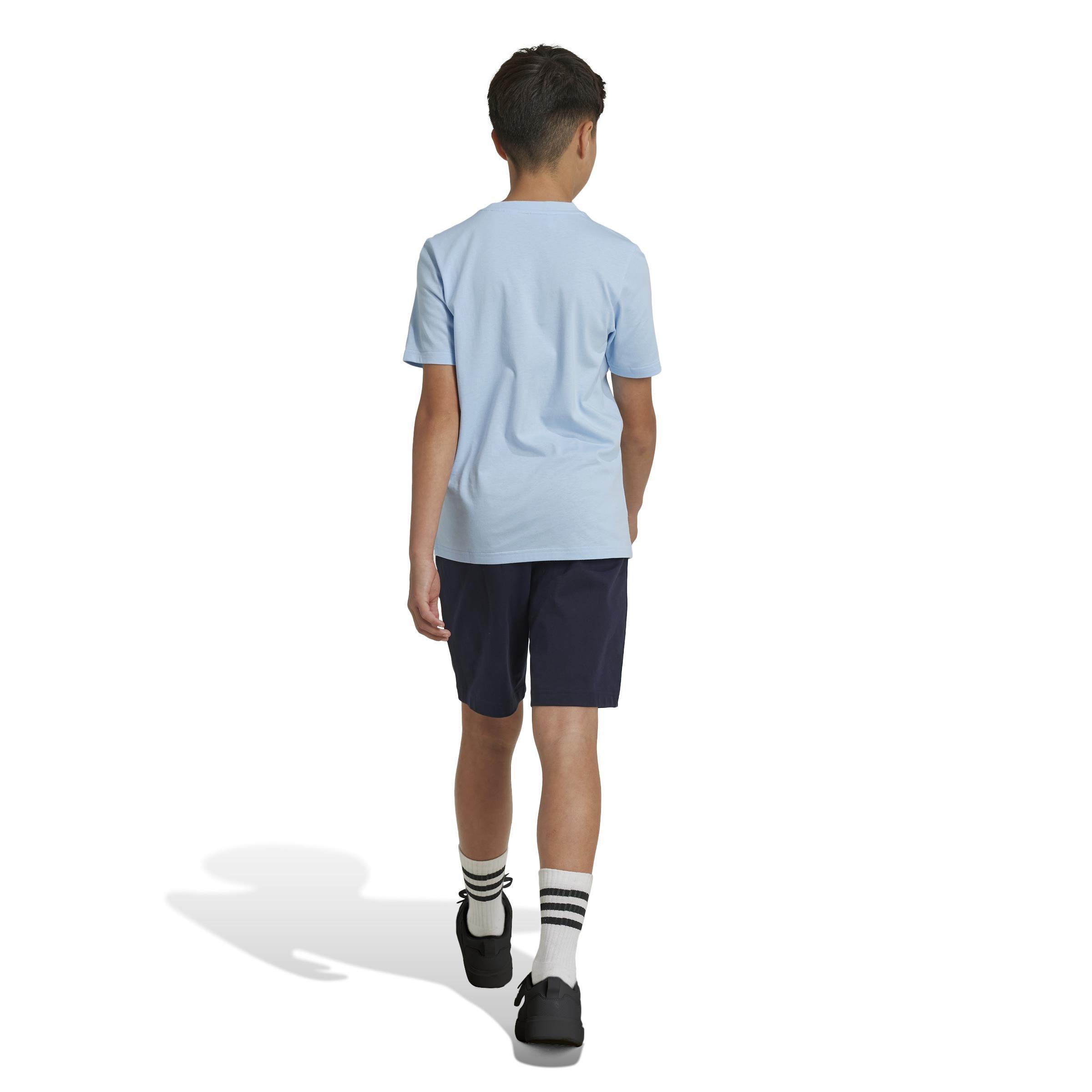 Unisex Kids Essentials Big Logo Cotton Shorts, Blue, , large image number 3