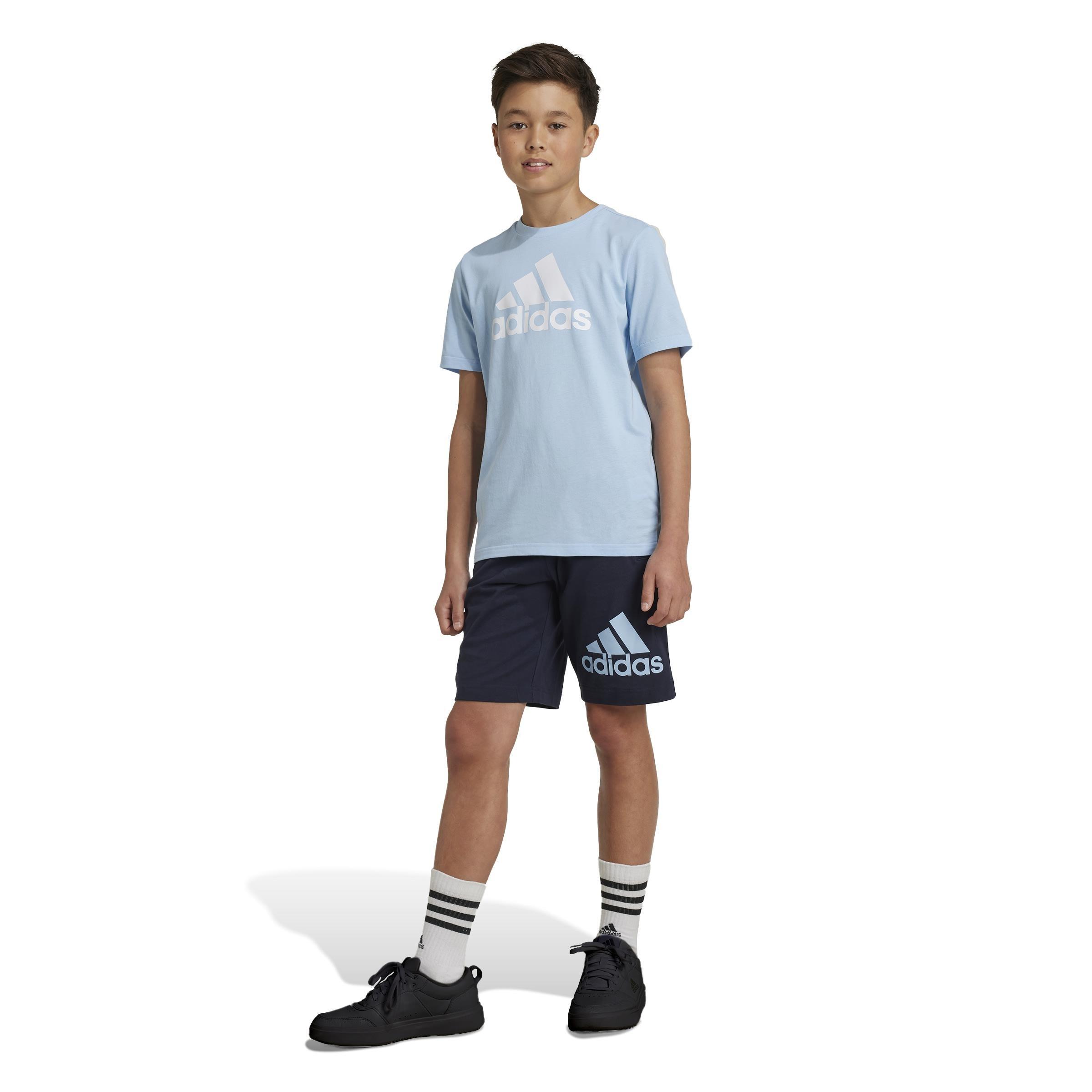 Unisex Kids Essentials Big Logo Cotton Shorts, Blue, A901_ONE, large image number 10