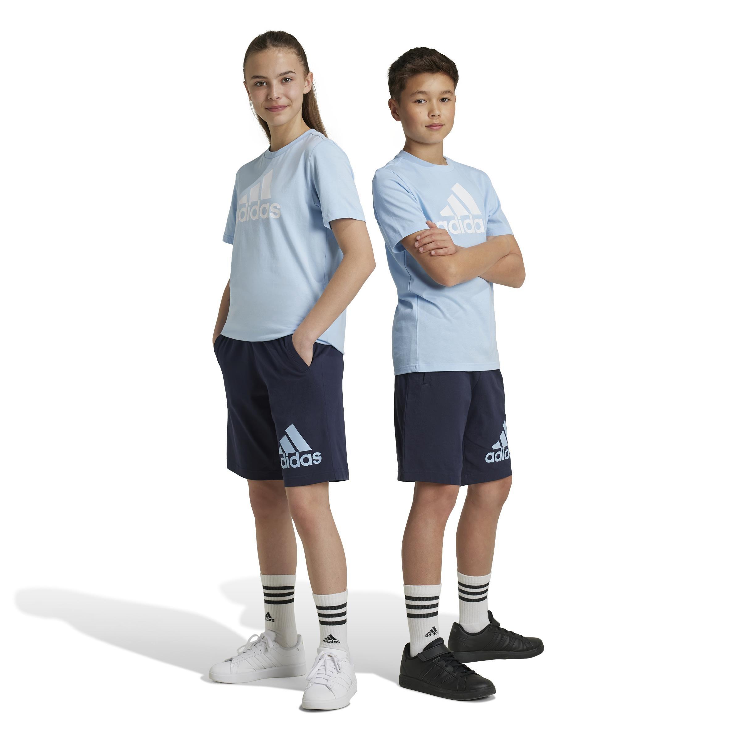 Unisex Kids Essentials Big Logo Cotton Shorts, Blue, , large image number 14