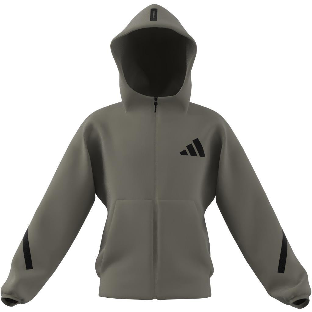 Unisex Kids adidas Z.N.E. Full-Zip Hooded Track Jacket, Brown, A901_ONE, large image number 6