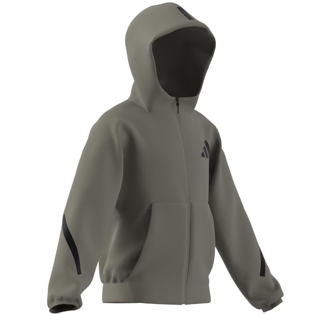 Unisex Kids adidas Z.N.E. Full-Zip Hooded Track Jacket, Brown, A901_ONE, large image number 14