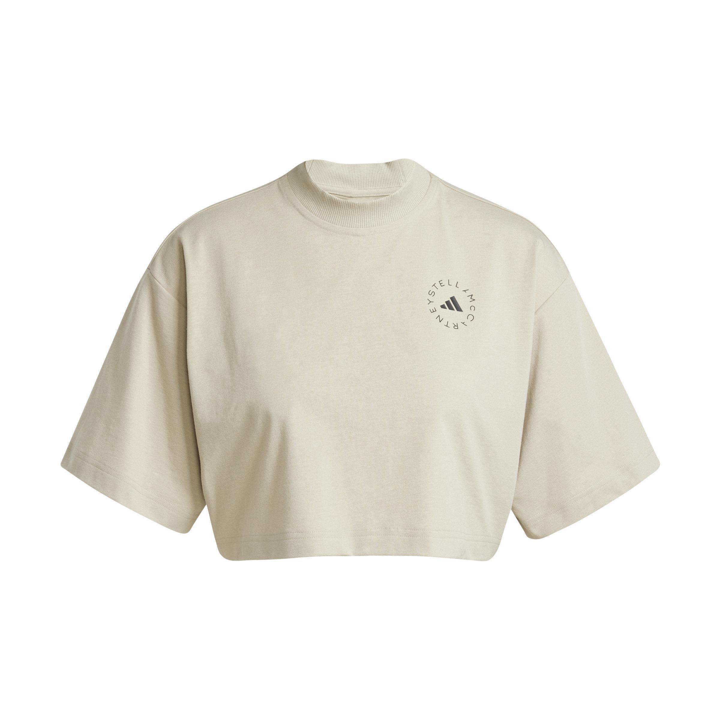 adidas by Stella McCartney Crop Tee, Beige, A901_ONE, large image number 0