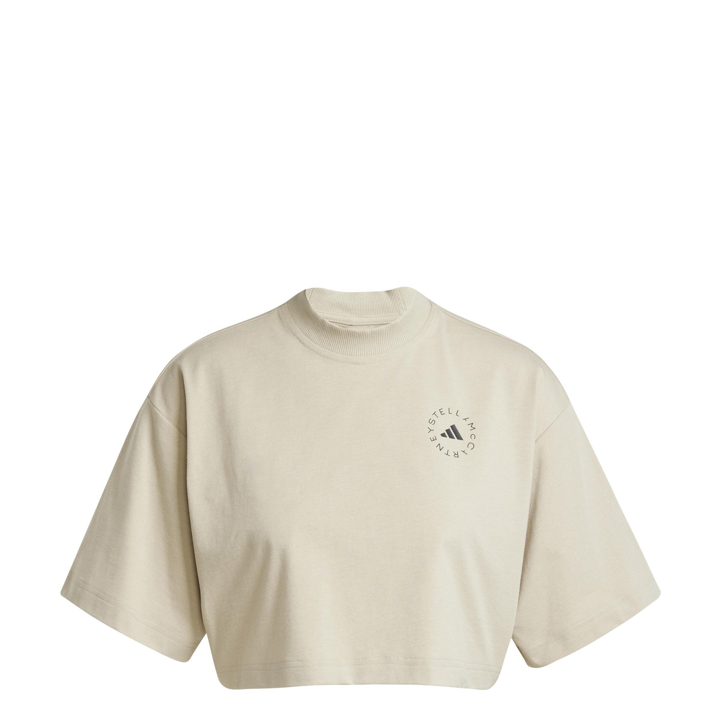 adidas by Stella McCartney Crop Tee, Beige, A901_ONE, large image number 1