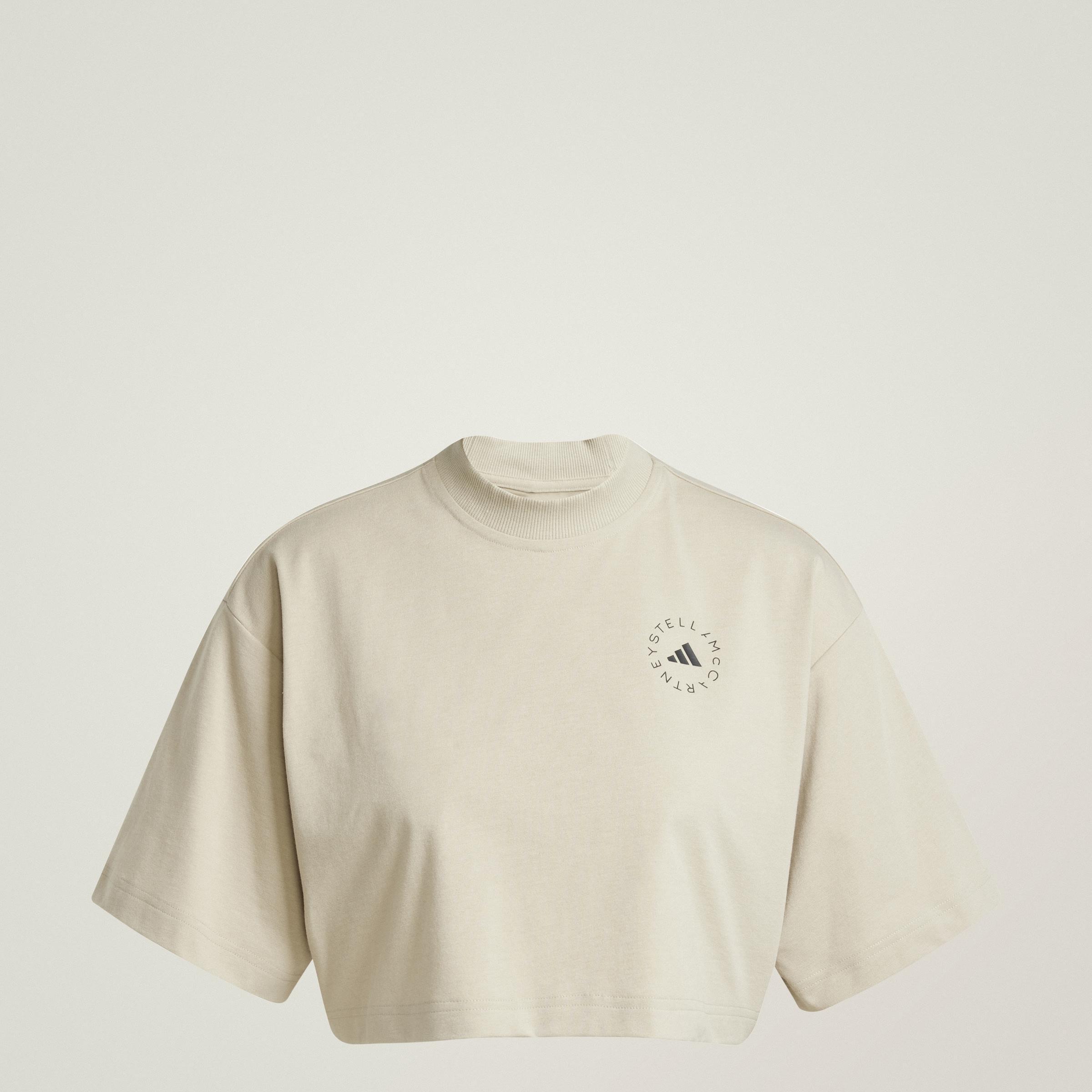 adidas by Stella McCartney Crop Tee, Beige, A901_ONE, large image number 2
