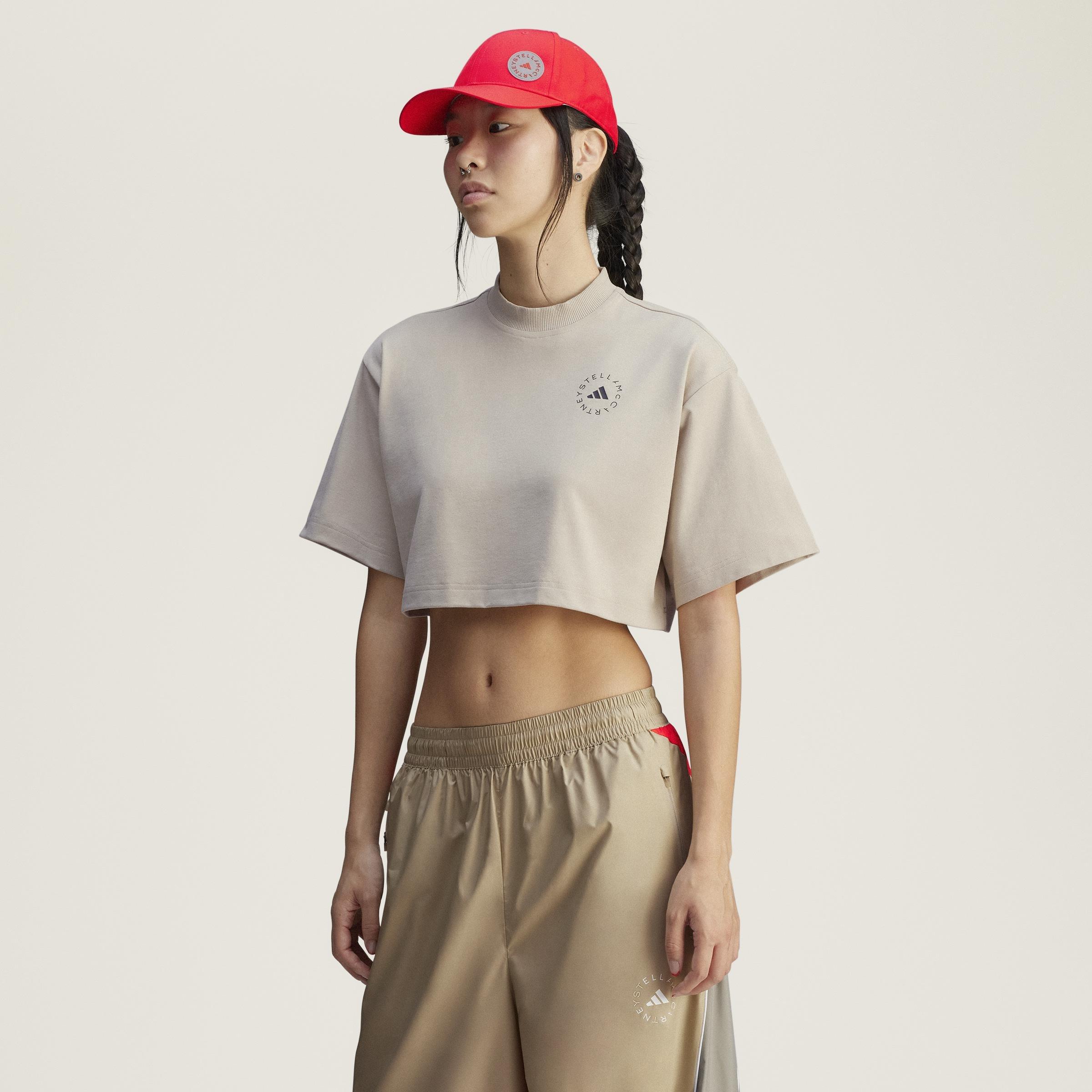 adidas by Stella McCartney Crop Tee, Beige, A901_ONE, large image number 11