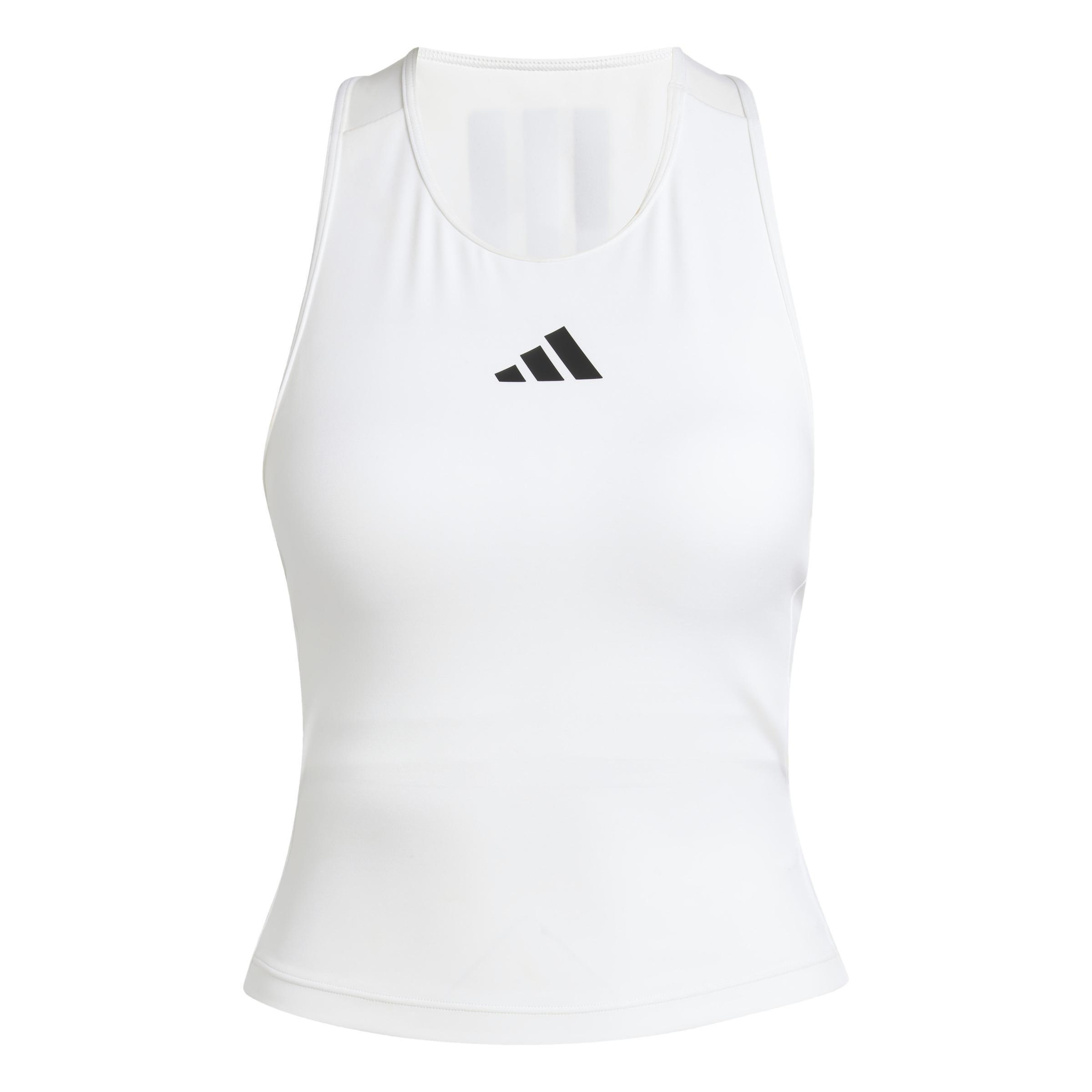 Power 3-Stripes Racerback Bra Tank Top, White, A901_ONE, large image number 0