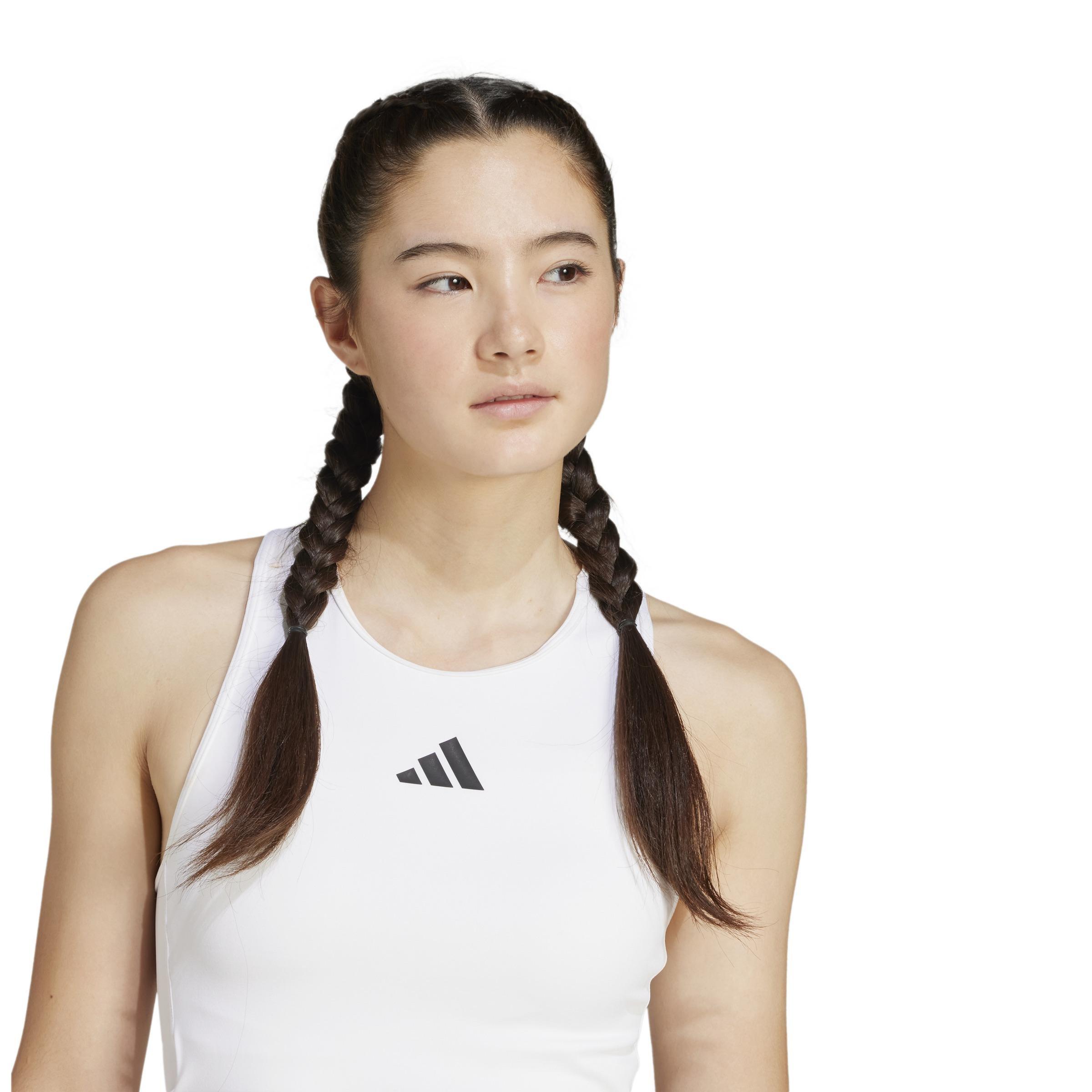 Power 3-Stripes Racerback Bra Tank Top, White, A901_ONE, large image number 4