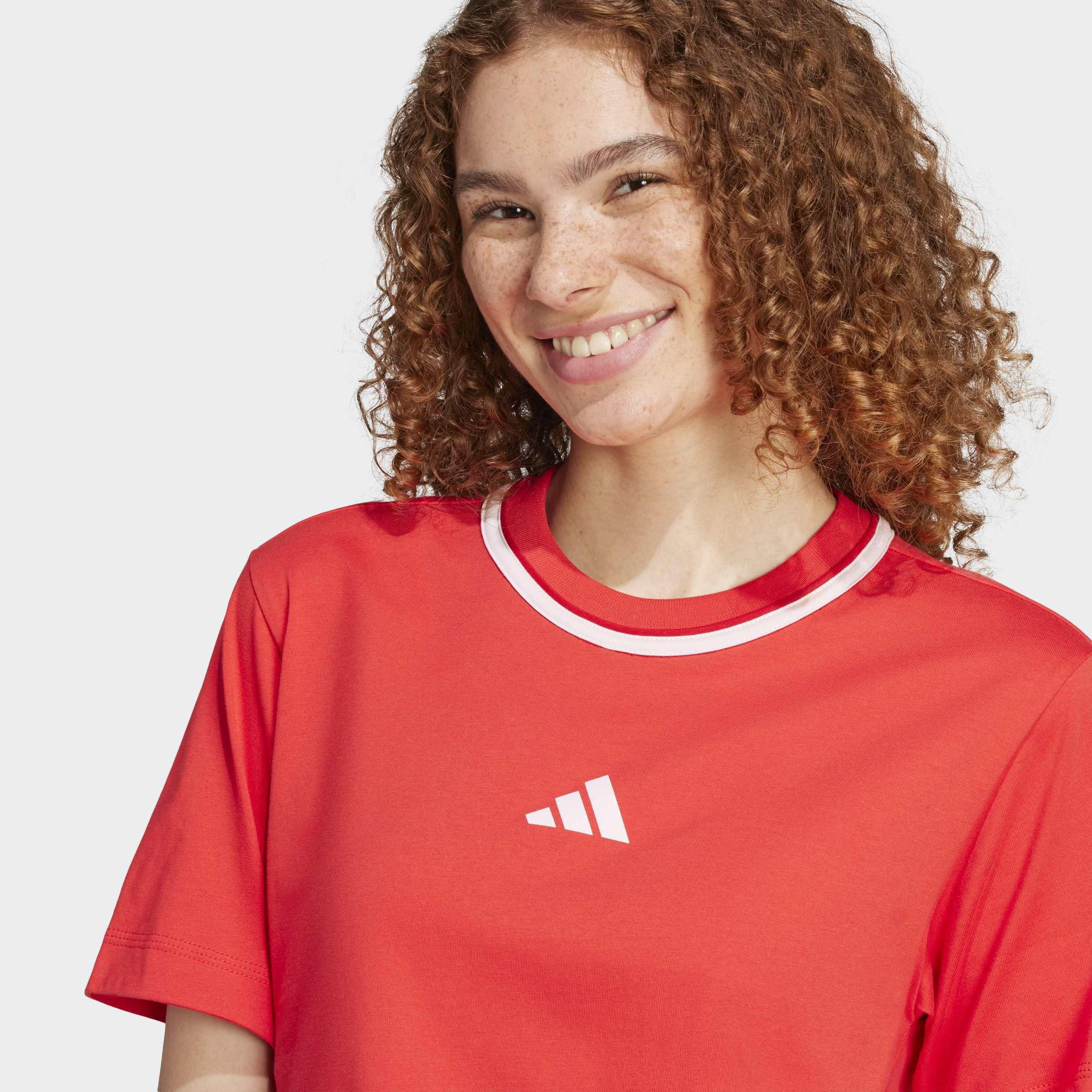 Essentials Color Pop Cotton T-Shirt, Red, A901_ONE, large image number 2
