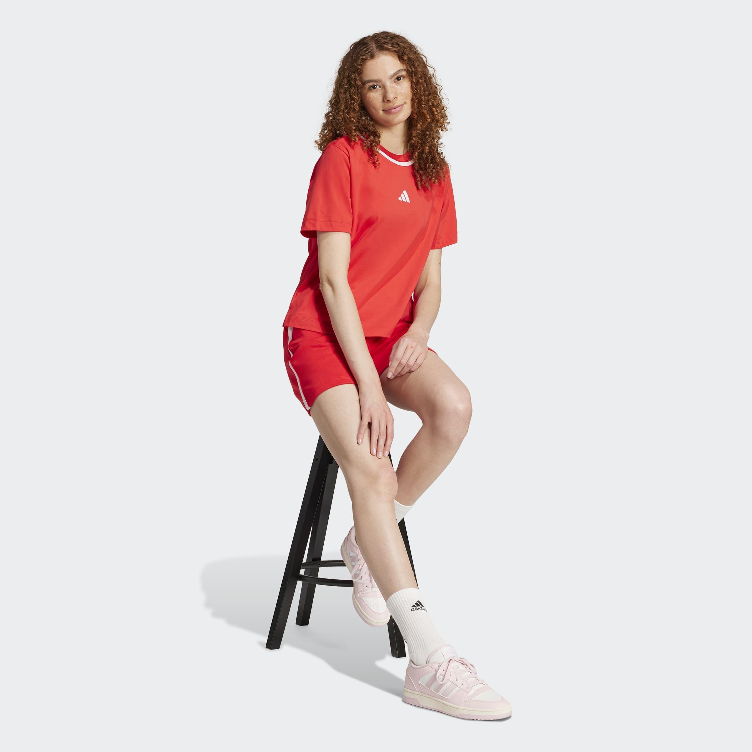 Essentials Color Pop Cotton T-Shirt, Red, A901_ONE, large image number 4