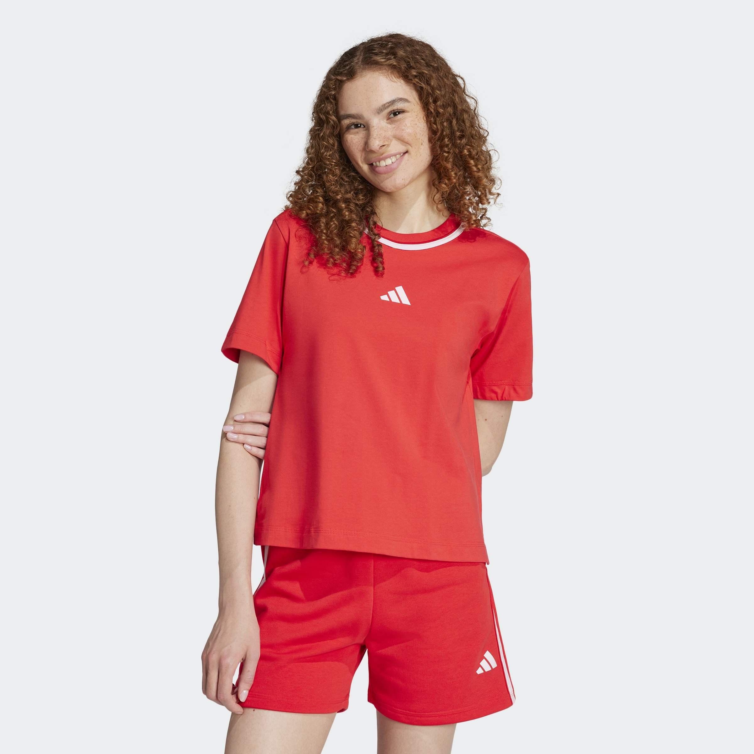 Essentials Color Pop Cotton T-Shirt, Red, A901_ONE, large image number 5