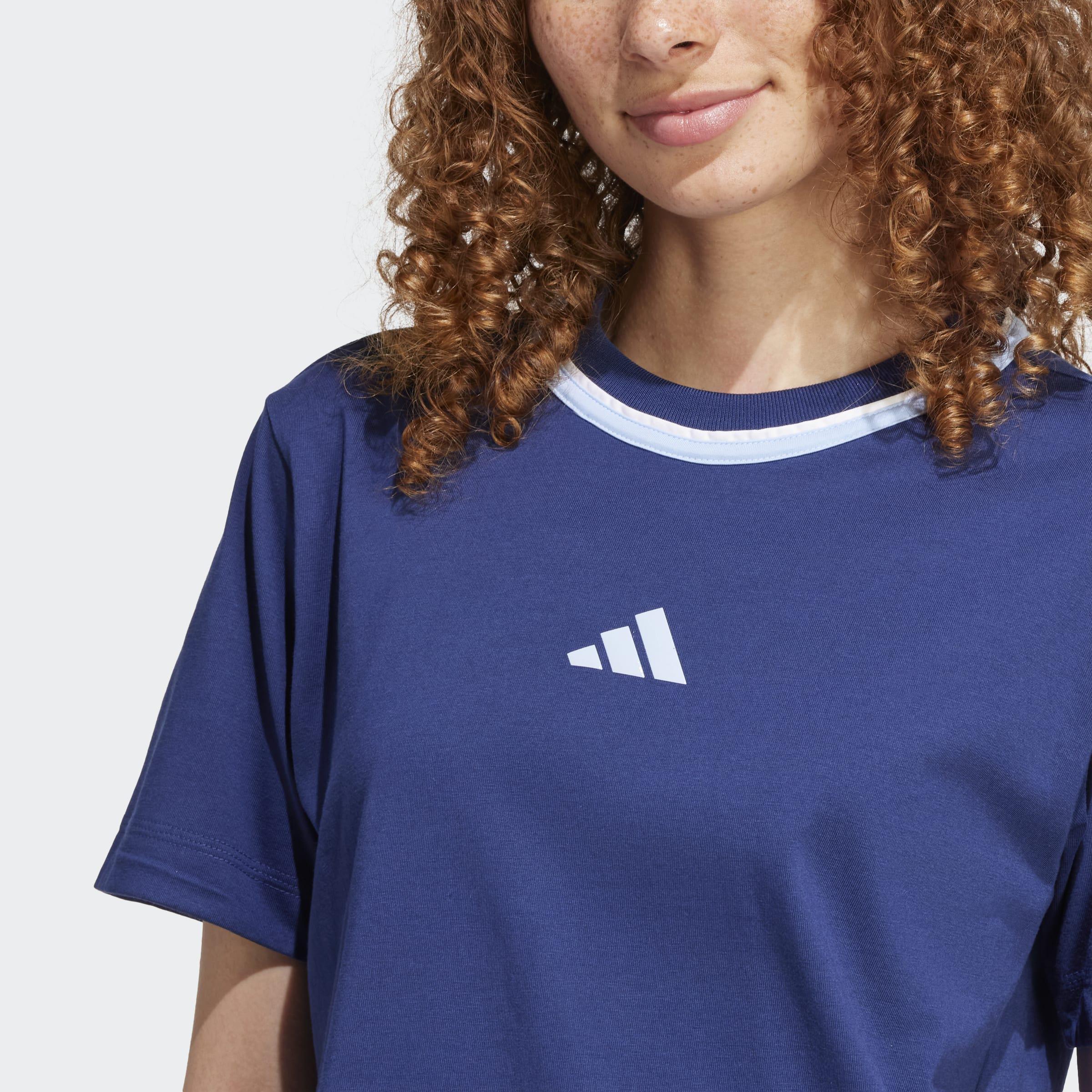 Essentials Color Pop Cotton T-Shirt, Blue, A901_ONE, large image number 3