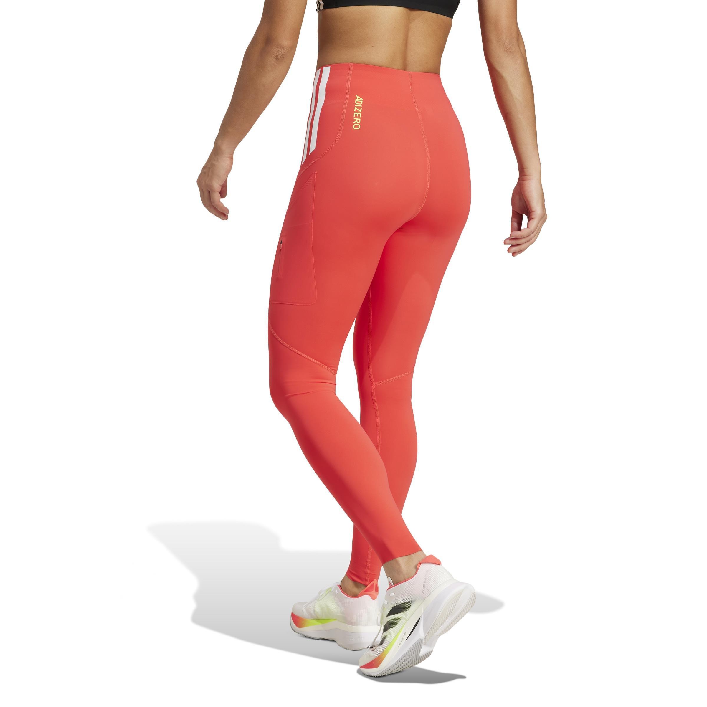 Adizero Full Length Leggings, Red, A901_ONE, large image number 2