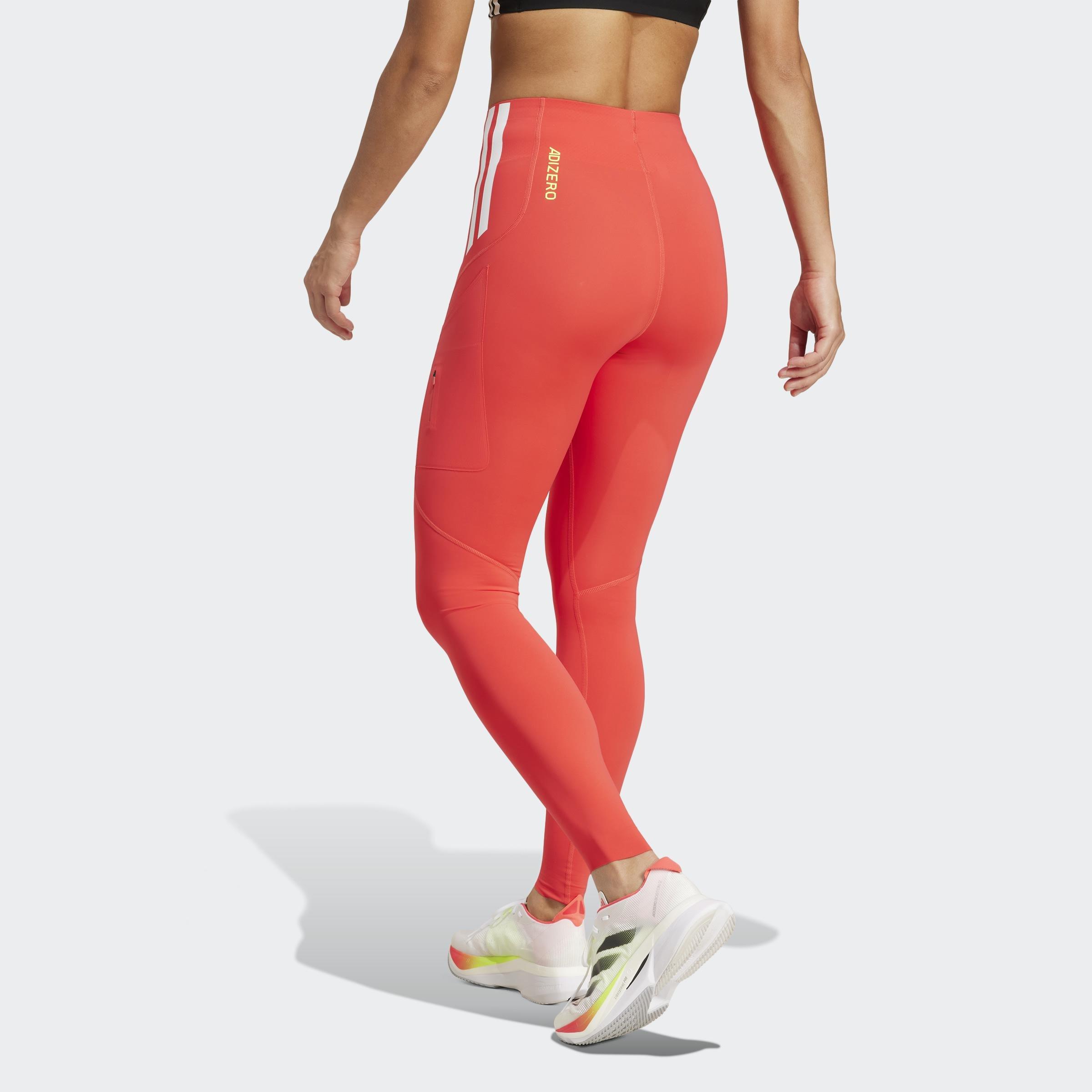 Adizero Full Length Leggings, Red, A901_ONE, large image number 3