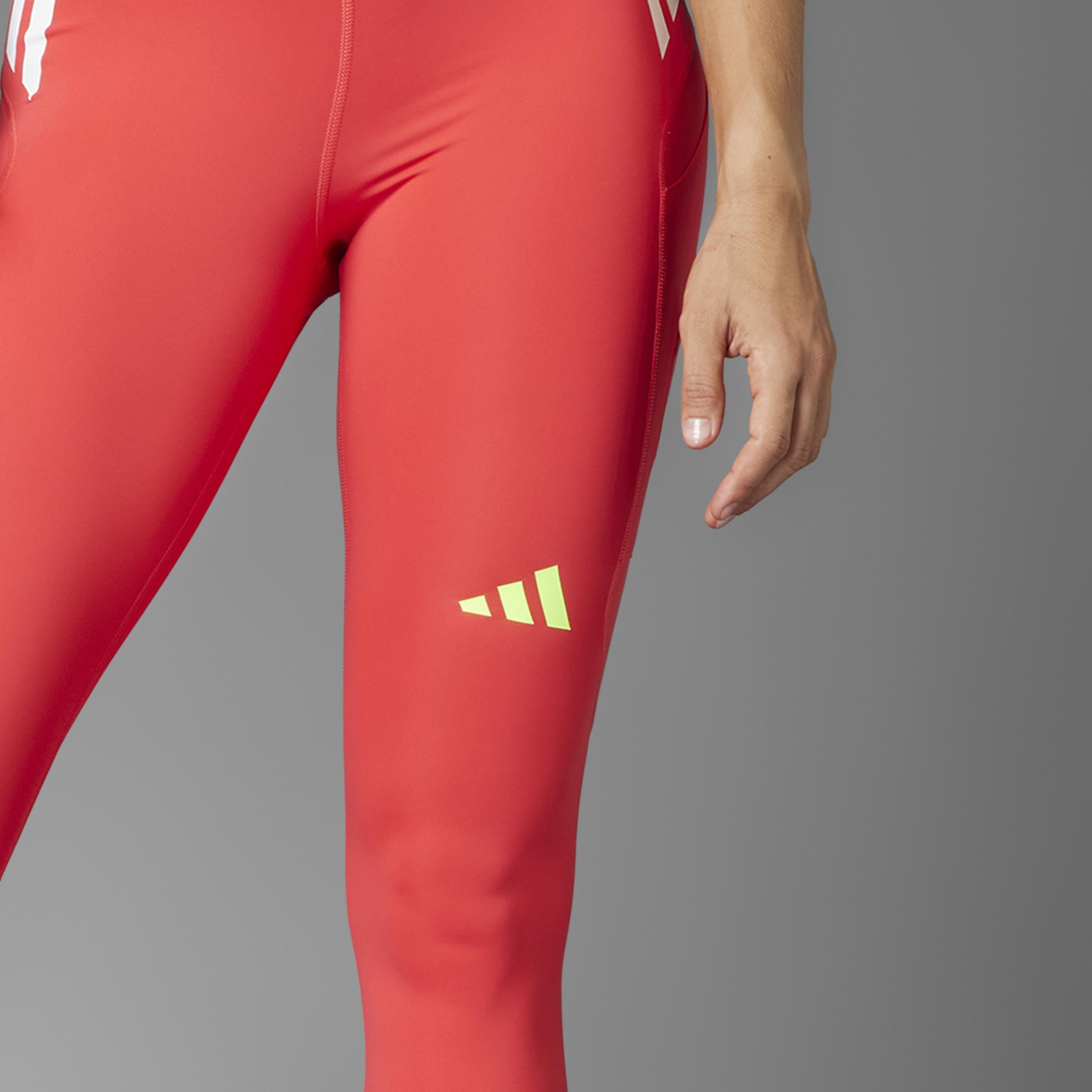 Adizero Full Length Leggings, Red, A901_ONE, large image number 11