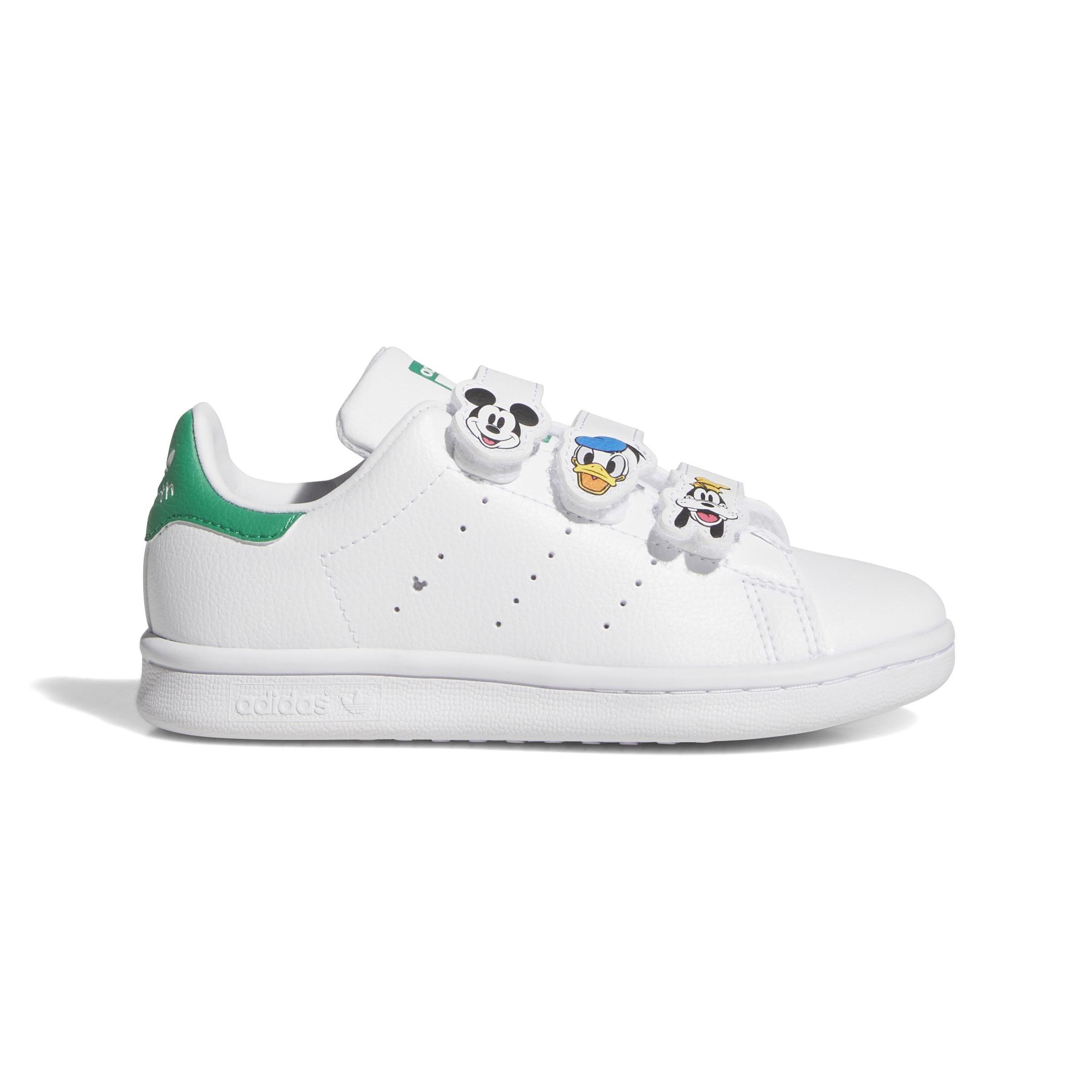 Kids Unisex Adidas Disney Stan Smith Comfort Closure Shoes, White, A901_ONE, medium