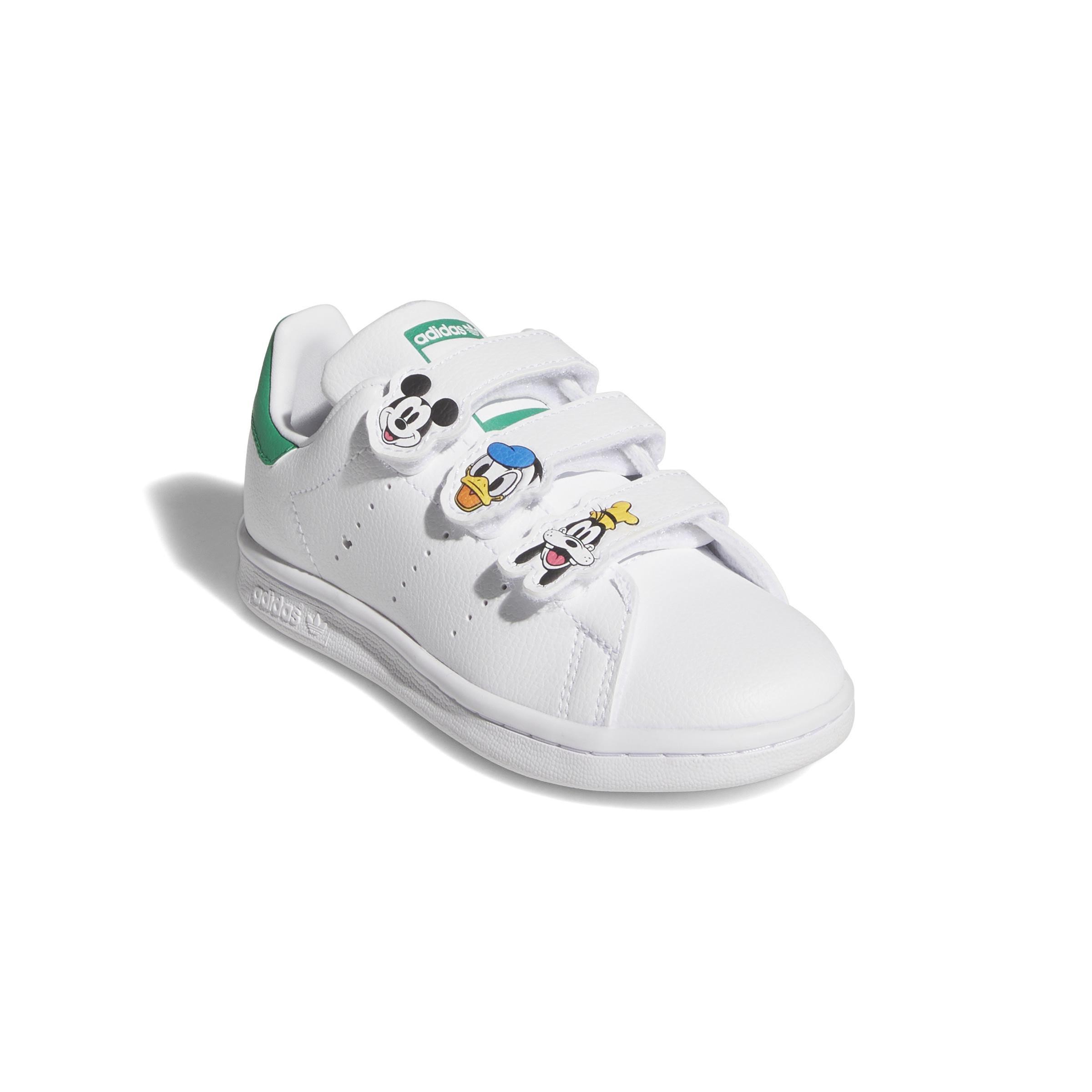 Kids Unisex Adidas Disney Stan Smith Comfort Closure Shoes, White, A901_ONE, large image number 4