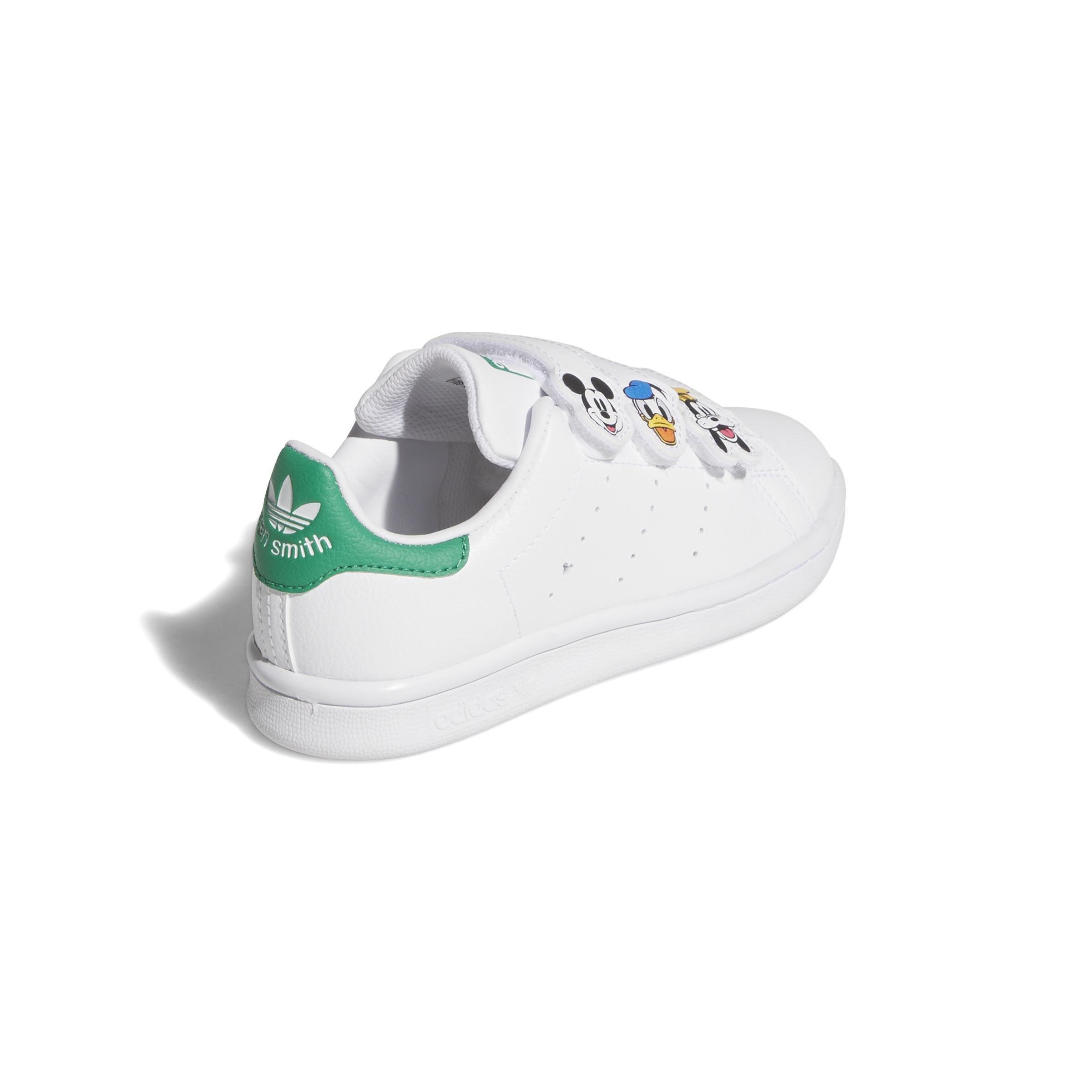 Kids Unisex Adidas Disney Stan Smith Comfort Closure Shoes, White, A901_ONE, large image number 6