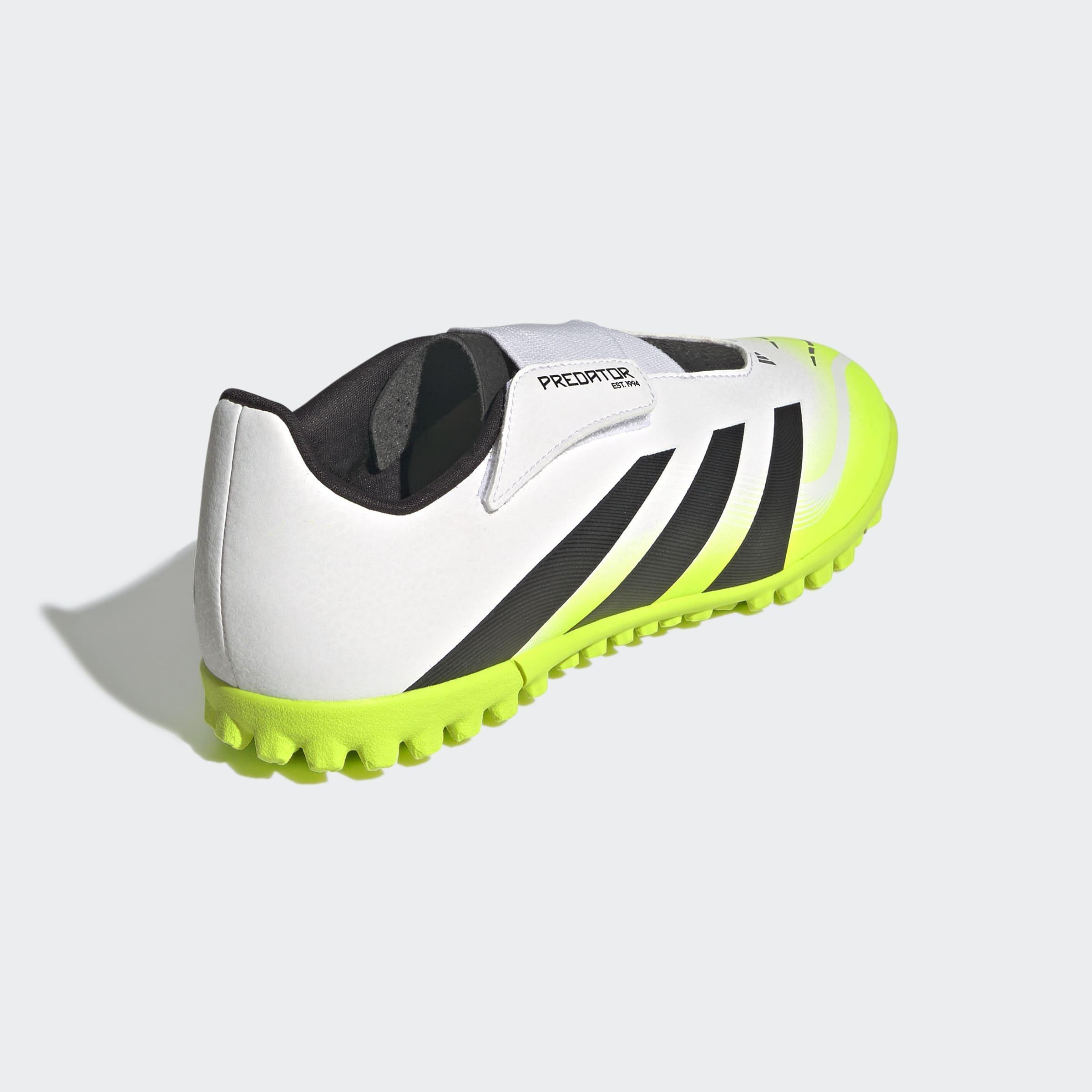Kids Unisex Predator Club Hook-And-Loop Turf Boots, White, A901_ONE, large image number 3