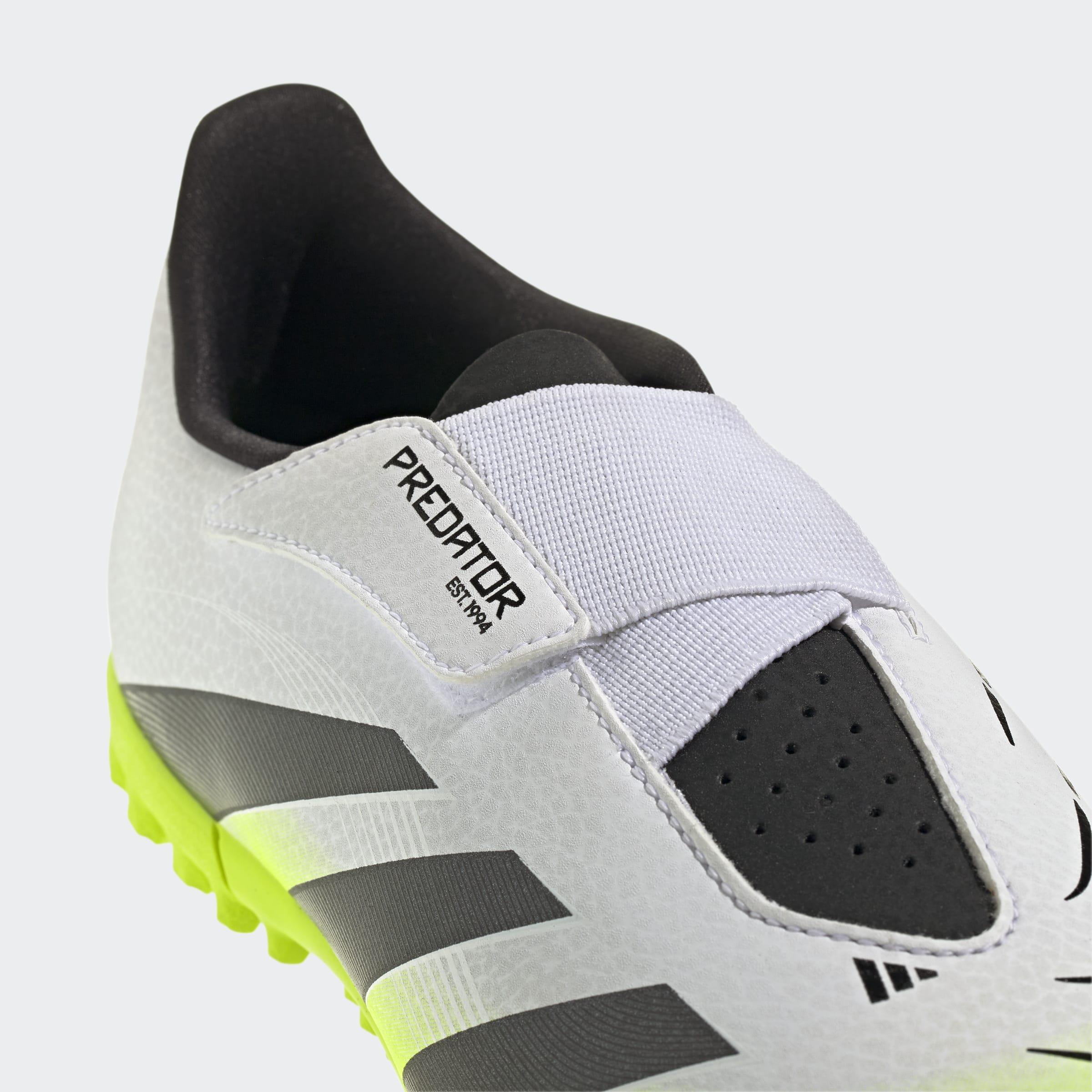 Kids Unisex Predator Club Hook-And-Loop Turf Boots, White, A901_ONE, large image number 4