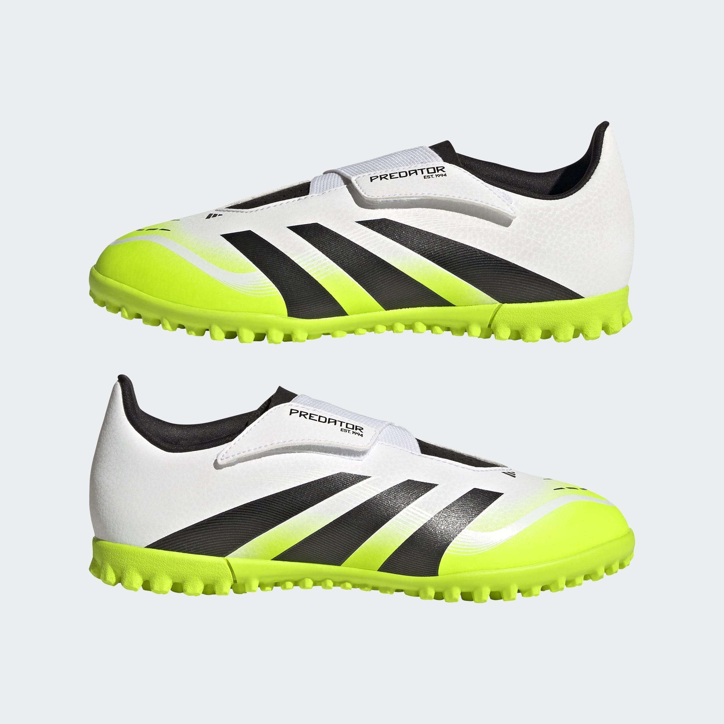 Kids Unisex Predator Club Hook-And-Loop Turf Boots, White, A901_ONE, large image number 6