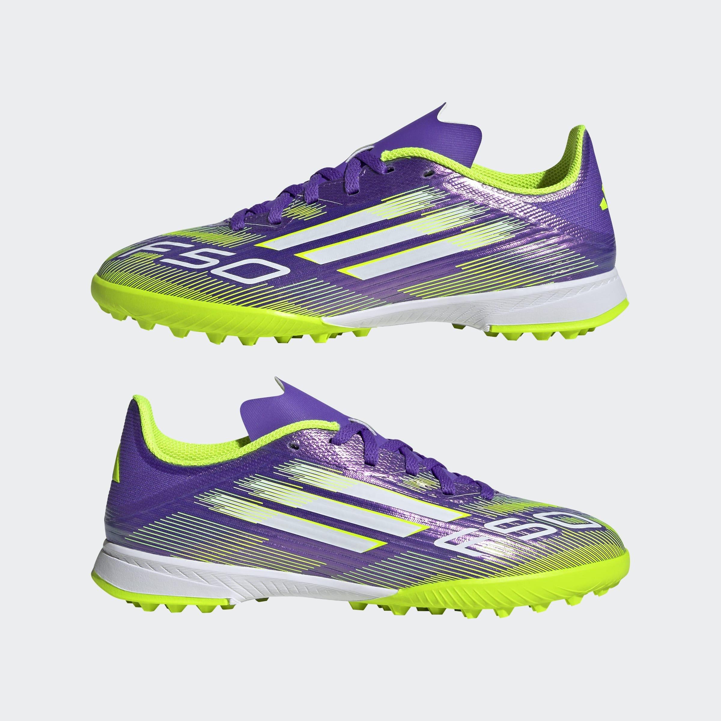 Kids Unisex F50 League Turf Boots, Purple, A901_ONE, large image number 7