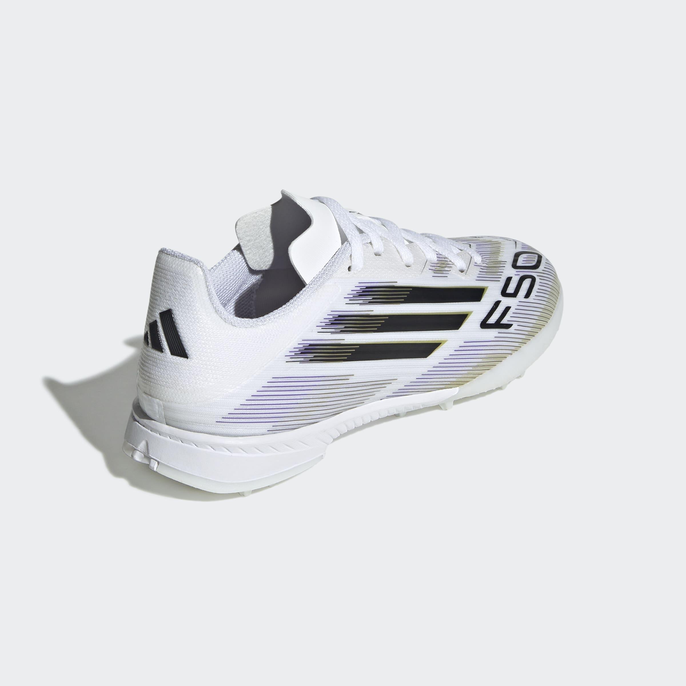 Kids Unisex F50 League Turf Boots, White, A901_ONE, large image number 4