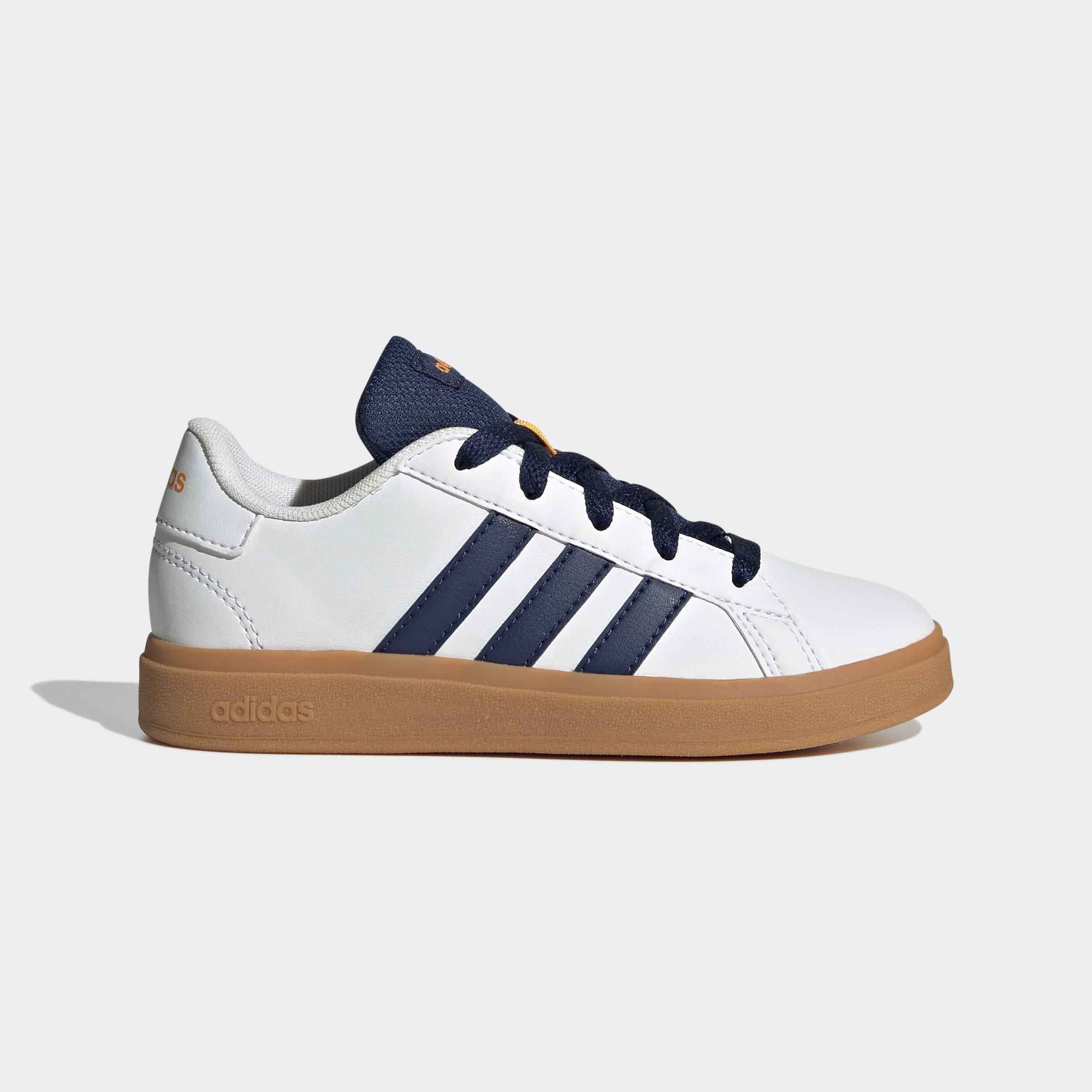 Kids Unisex Grand Court Lifestyle Tennis Lace-Up Shoes, White
