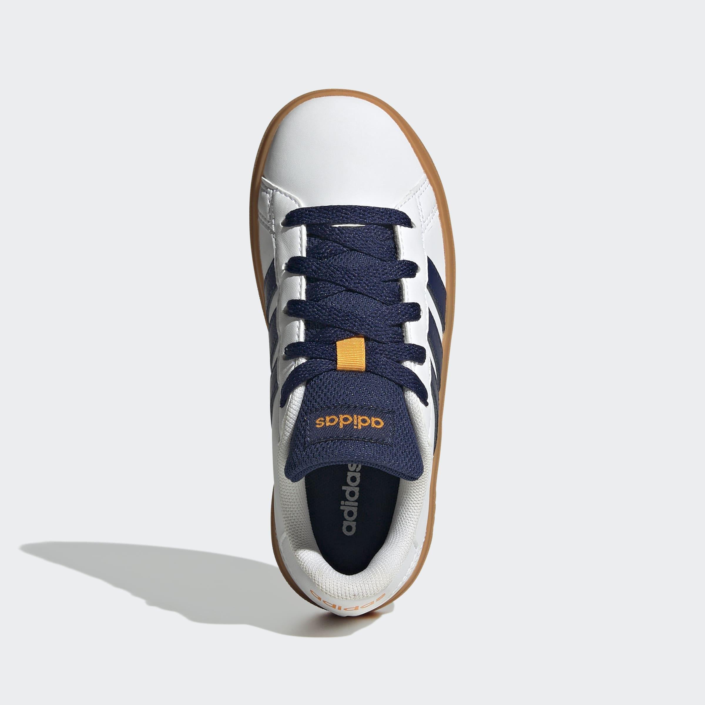 Kids Unisex Grand Court Lifestyle Tennis Lace-Up Shoes, White