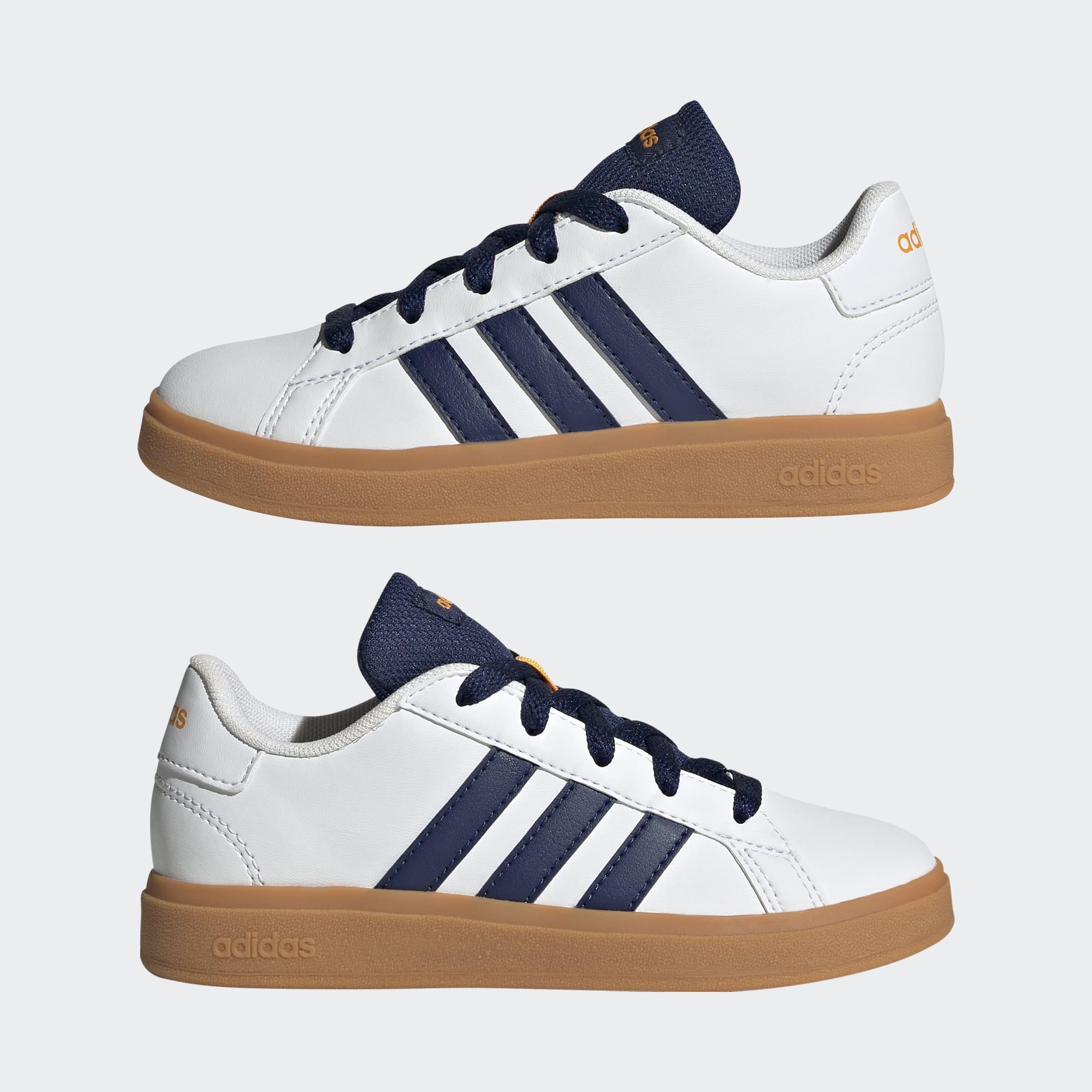Kids Unisex Grand Court Lifestyle Tennis Lace-Up Shoes, White, A901_ONE, large image number 7