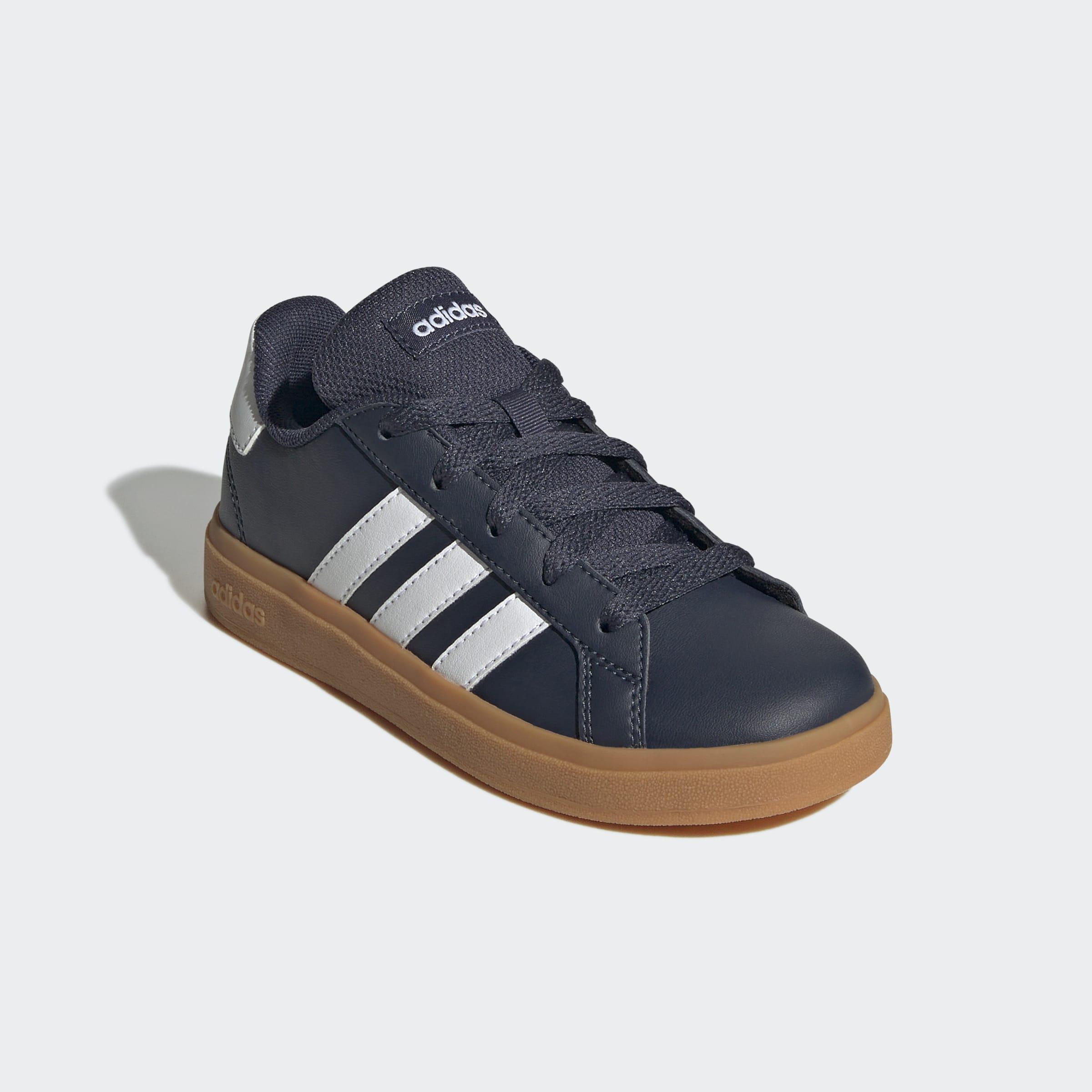 Kids Unisex Grand Court Lifestyle Tennis Lace-Up Shoes, Blue, A901_ONE, large image number 2