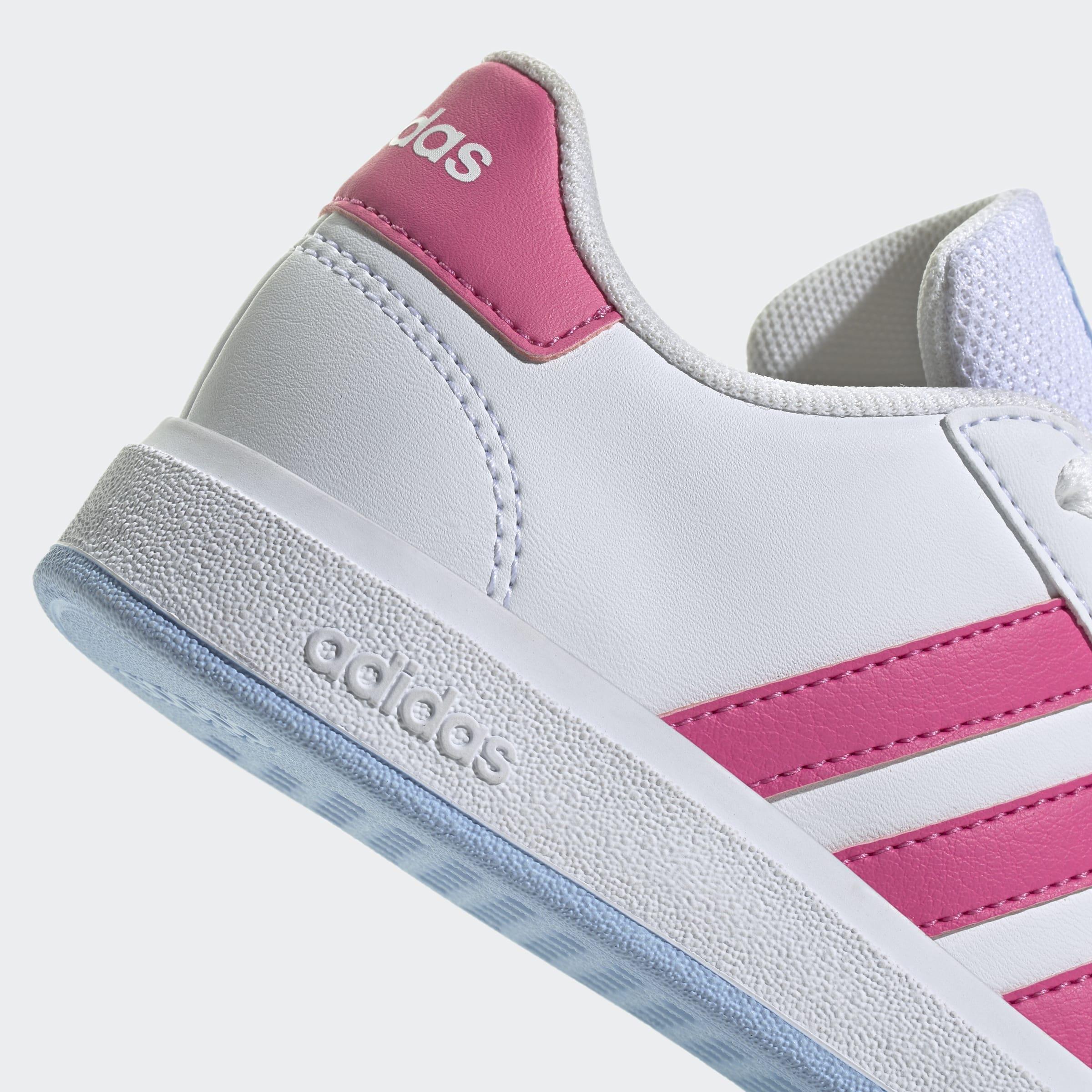 Kids Unisex Grand Court Lifestyle Tennis Lace-Up Shoes, White, A901_ONE, large image number 4