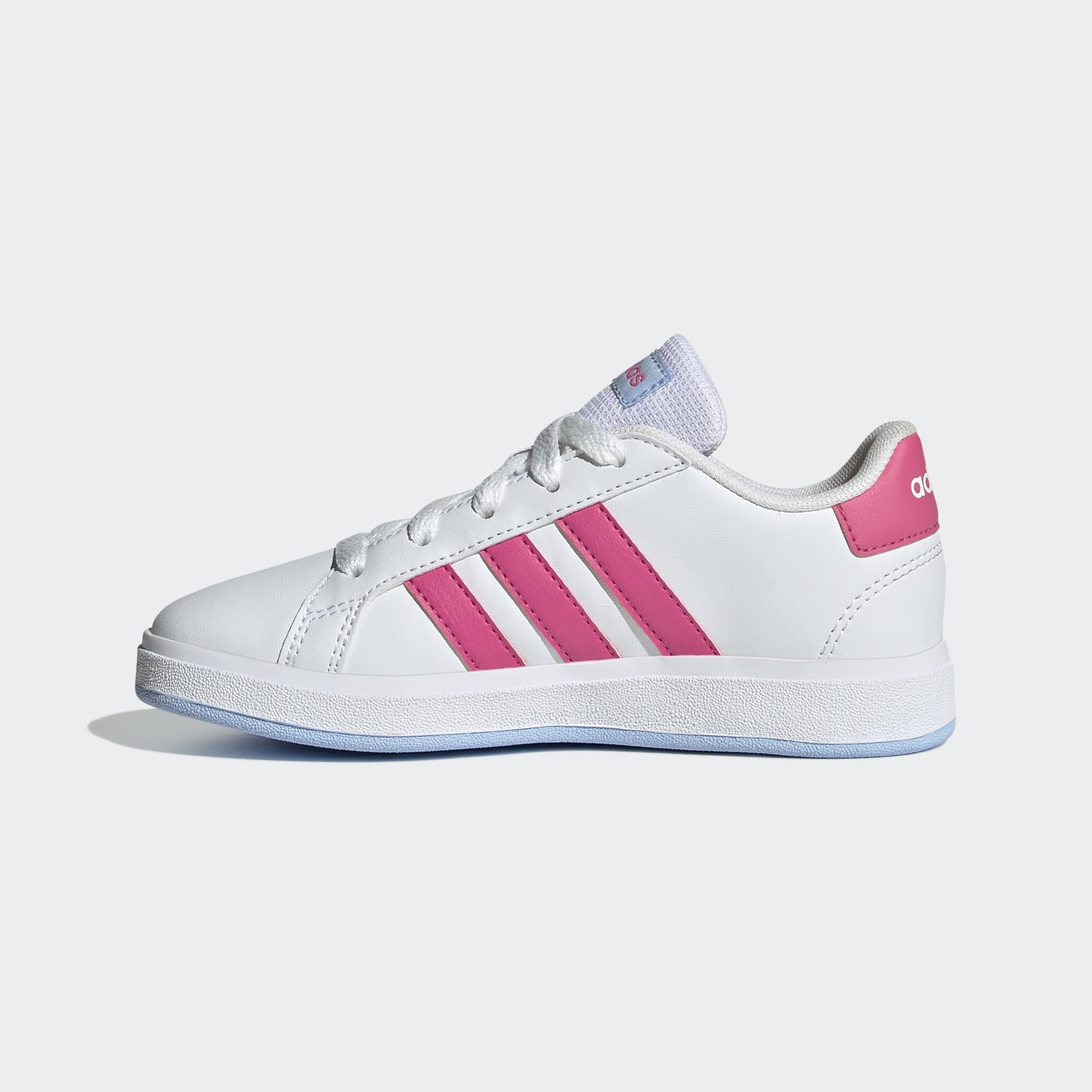 Kids Unisex Grand Court Lifestyle Tennis Lace-Up Shoes, White, A901_ONE, large image number 8