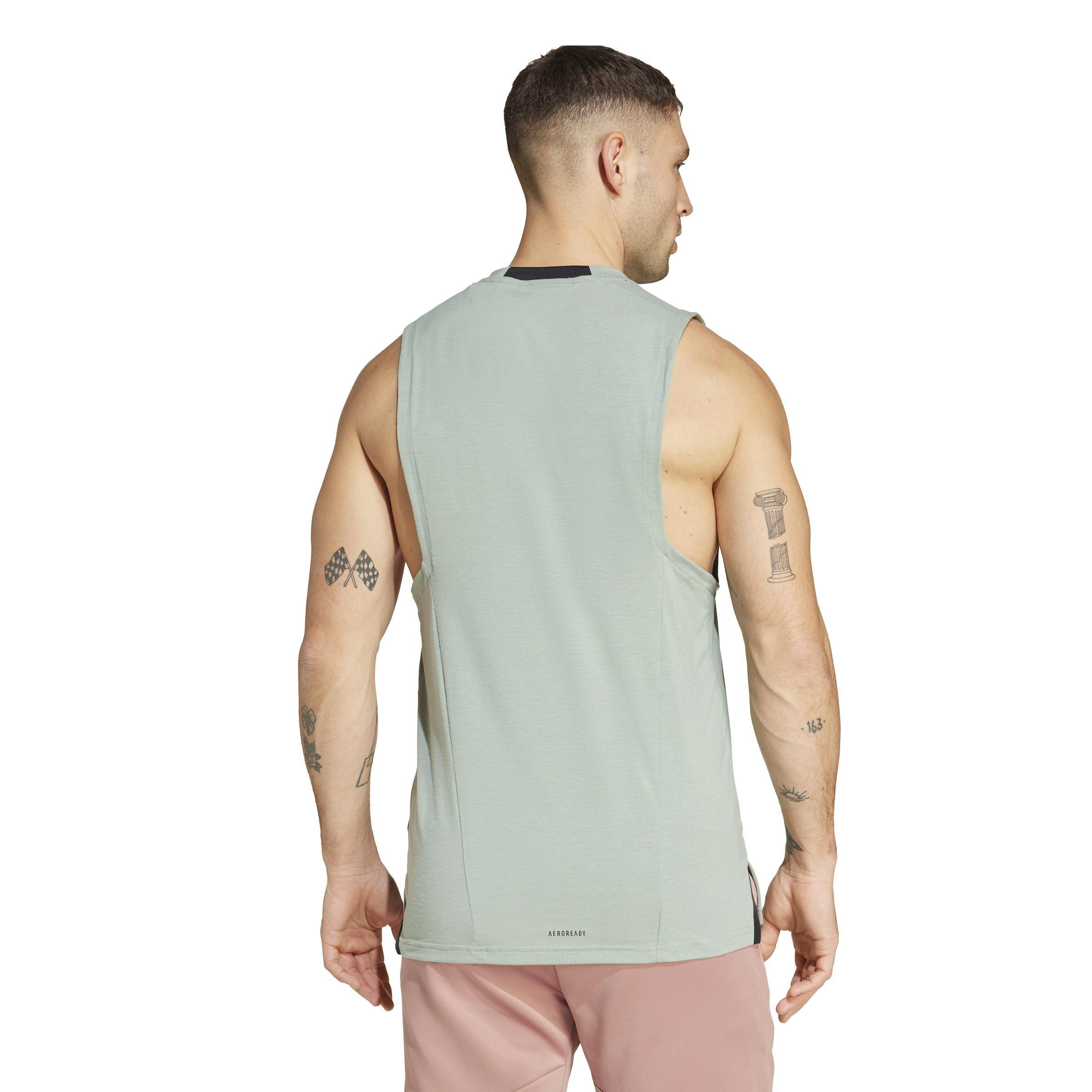 Designed for Training Workout Tank Top, Green, A901_ONE, large image number 3