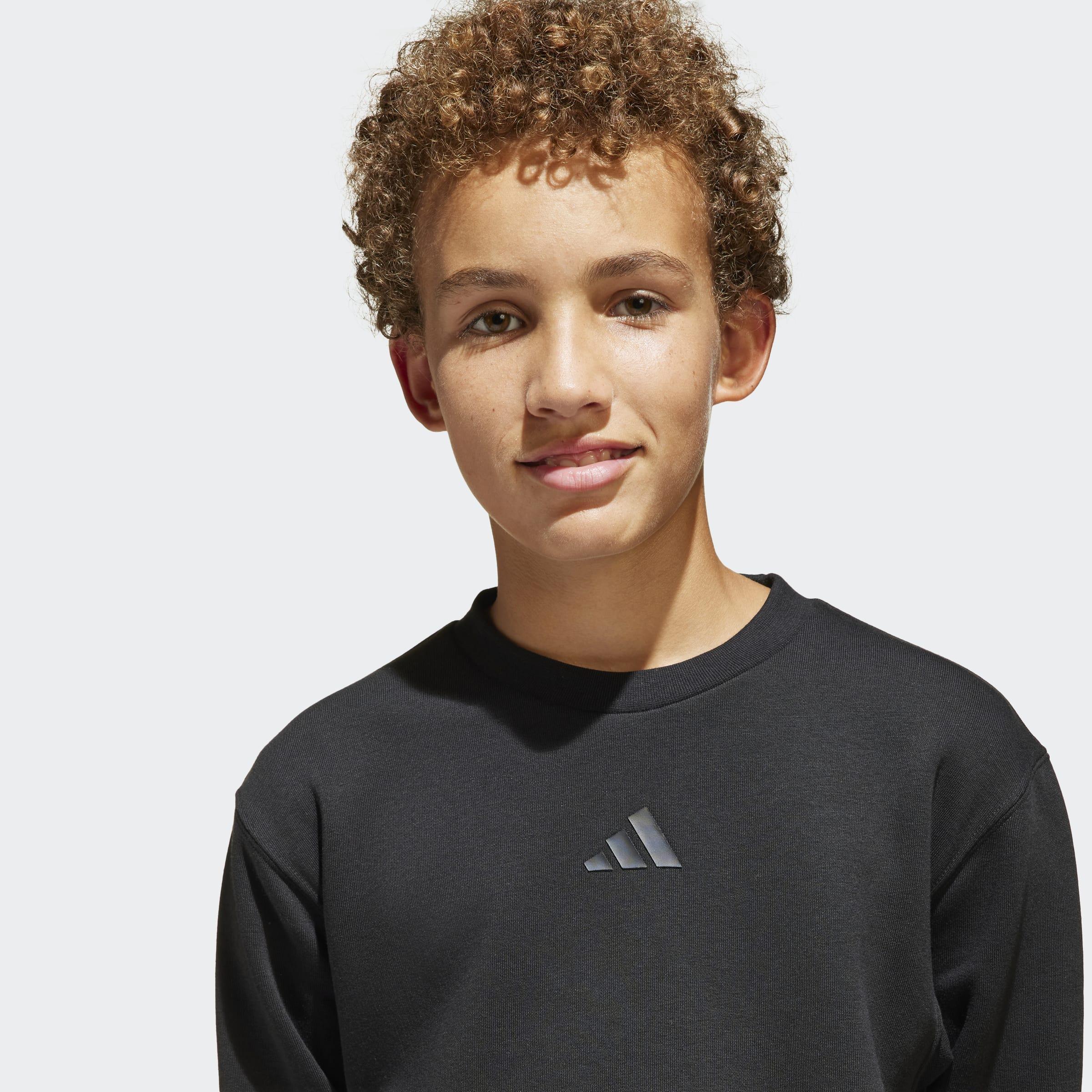 Kids Unisex All SZN Graphic Crew Sweatshirt, Black, A901_ONE, large image number 3