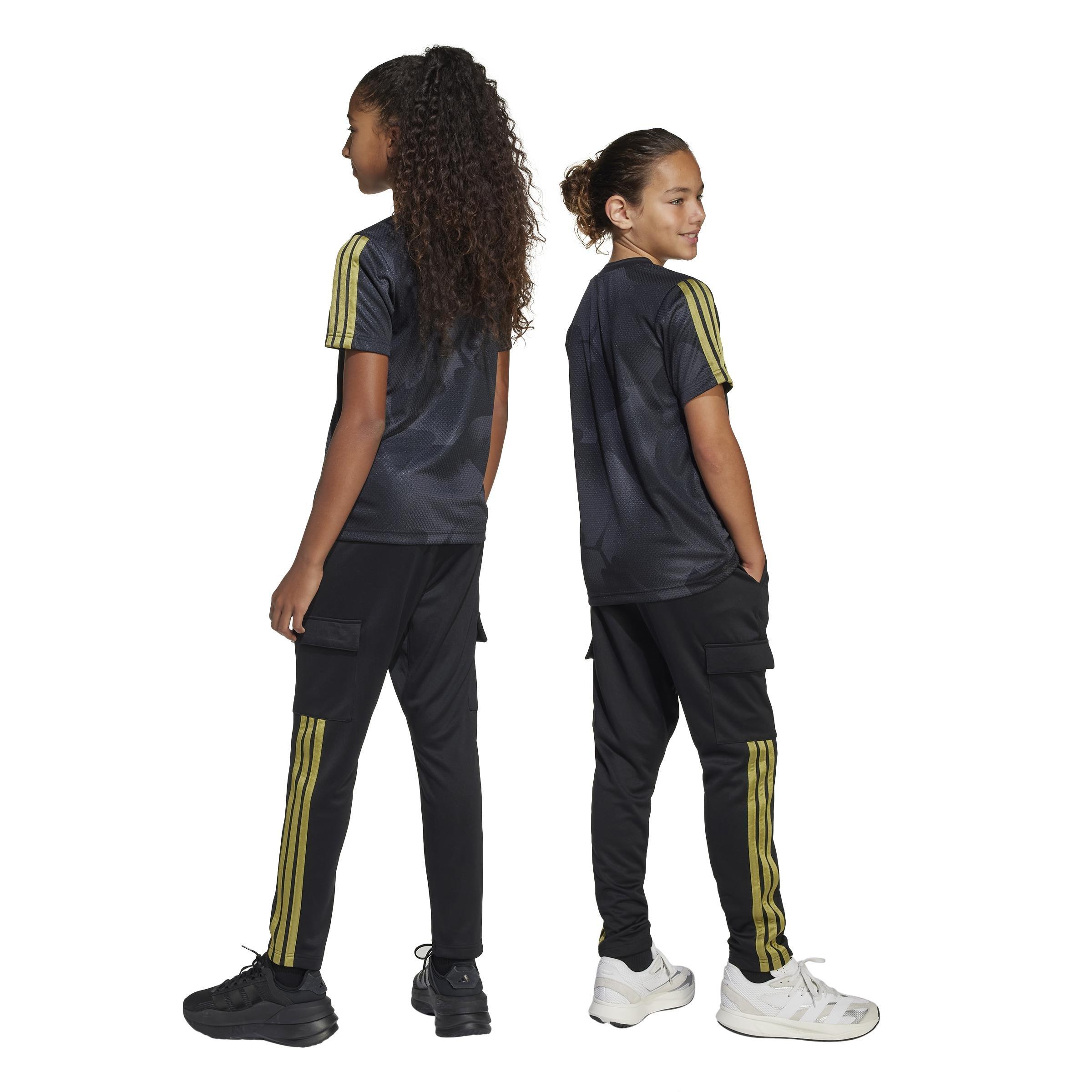 Kids Unisex House of Tiro Colors of Football Cargo Joggers, Black, A901_ONE, large image number 2