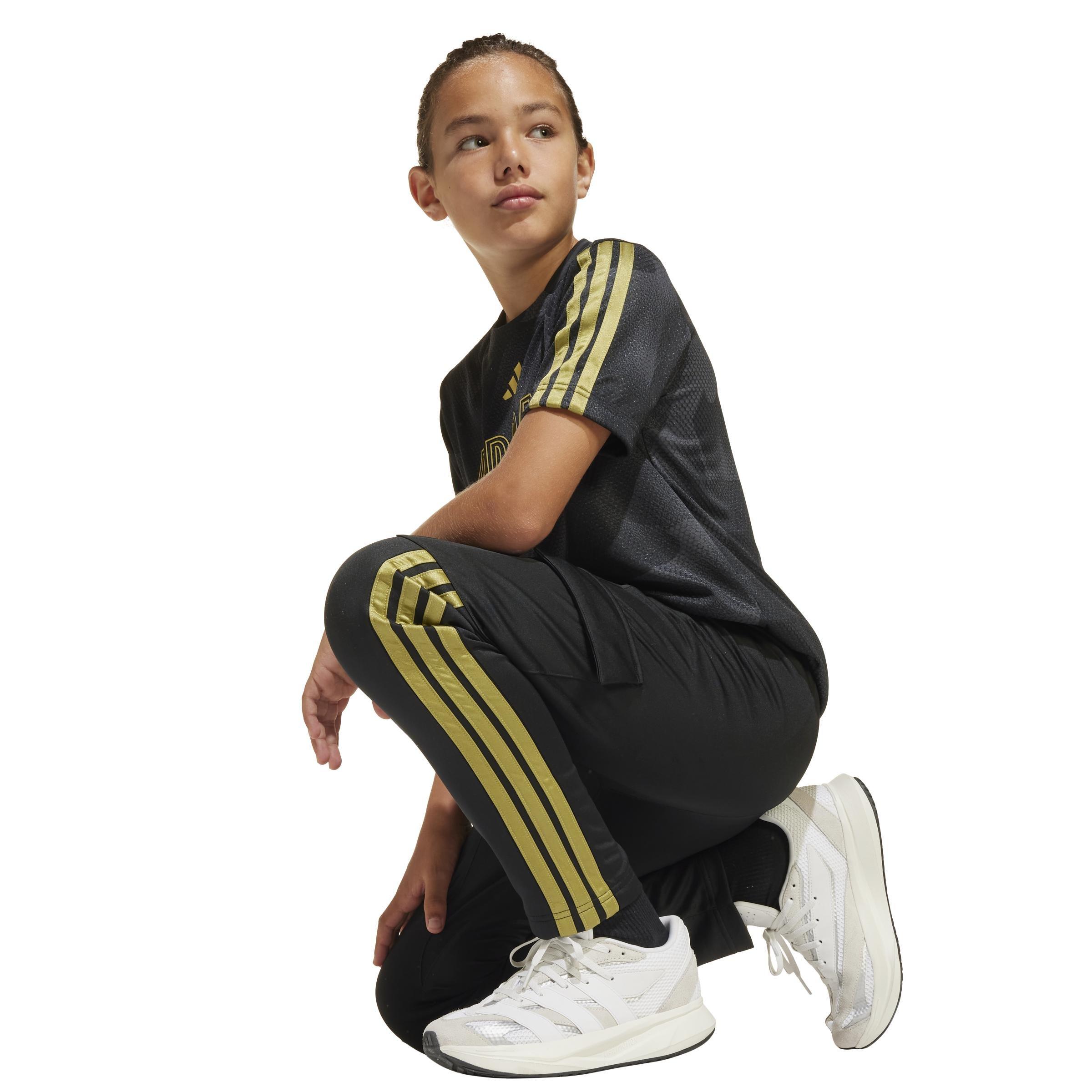 Kids Unisex House of Tiro Colors of Football Cargo Joggers, Black, A901_ONE, large image number 6