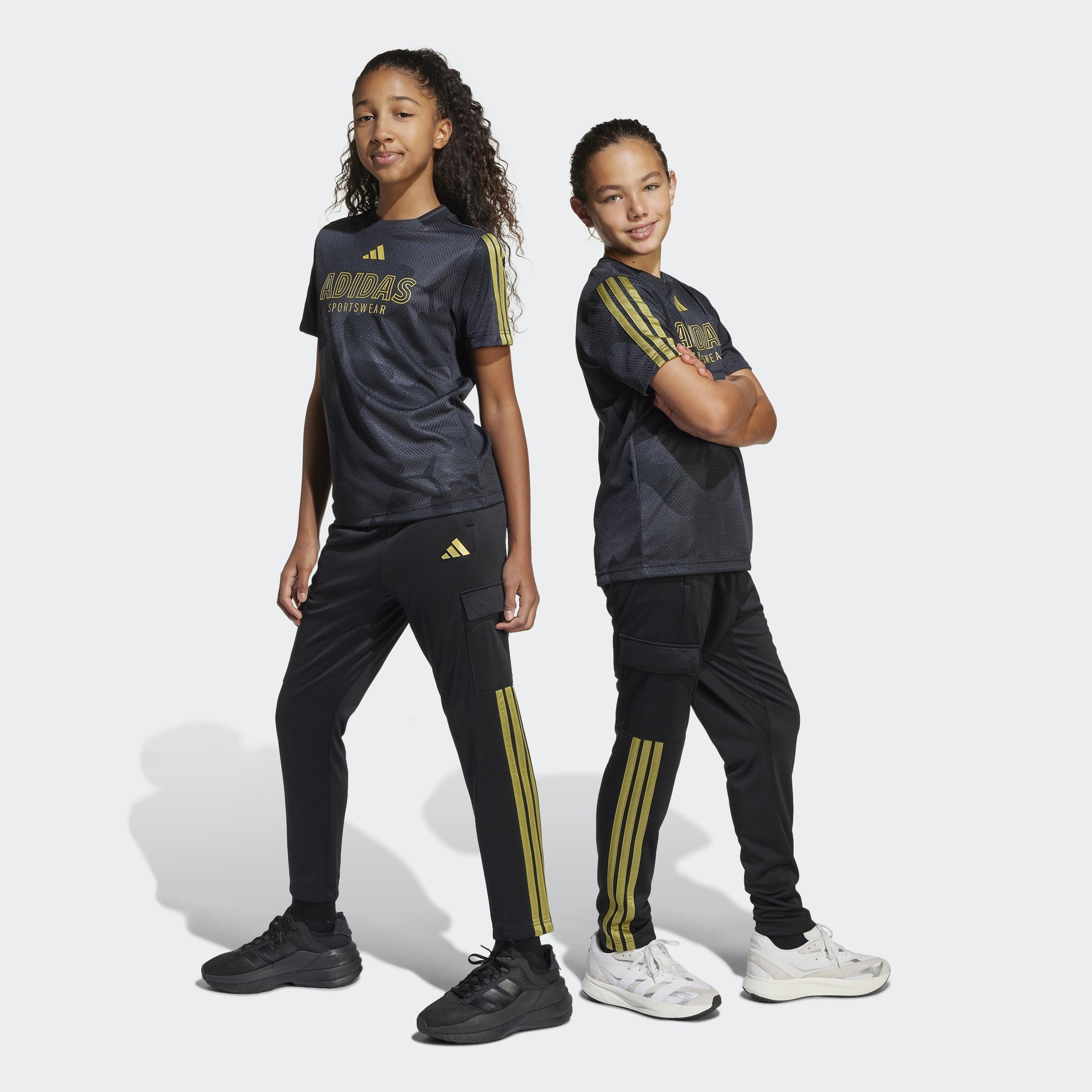 Kids Unisex House of Tiro Colors of Football Cargo Joggers, Black, A901_ONE, large image number 14