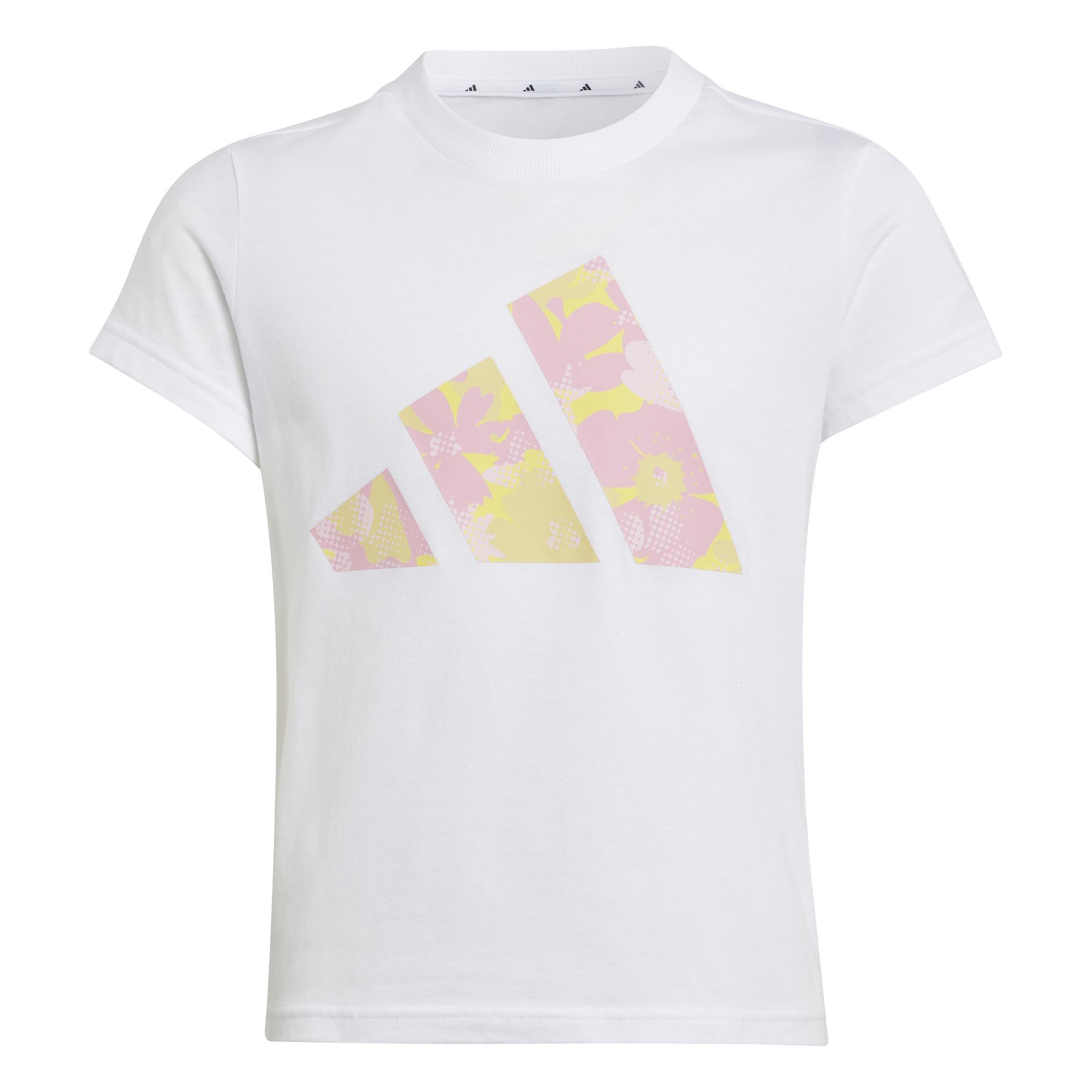 Kids Seasonal Essentials Flower T-Shirt, White, A901_ONE, large image number 0