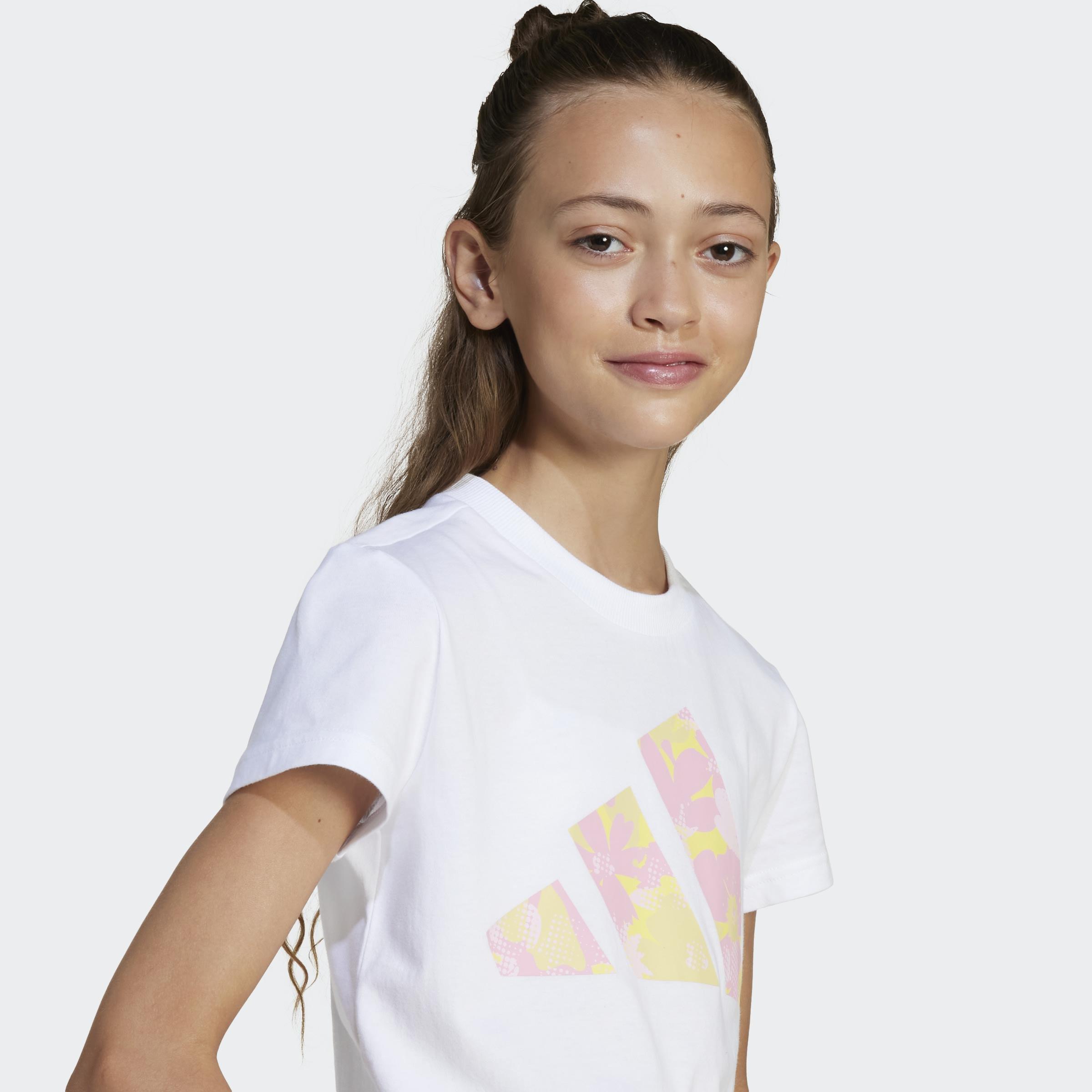 Kids Seasonal Essentials Flower T-Shirt, White, A901_ONE, large image number 7