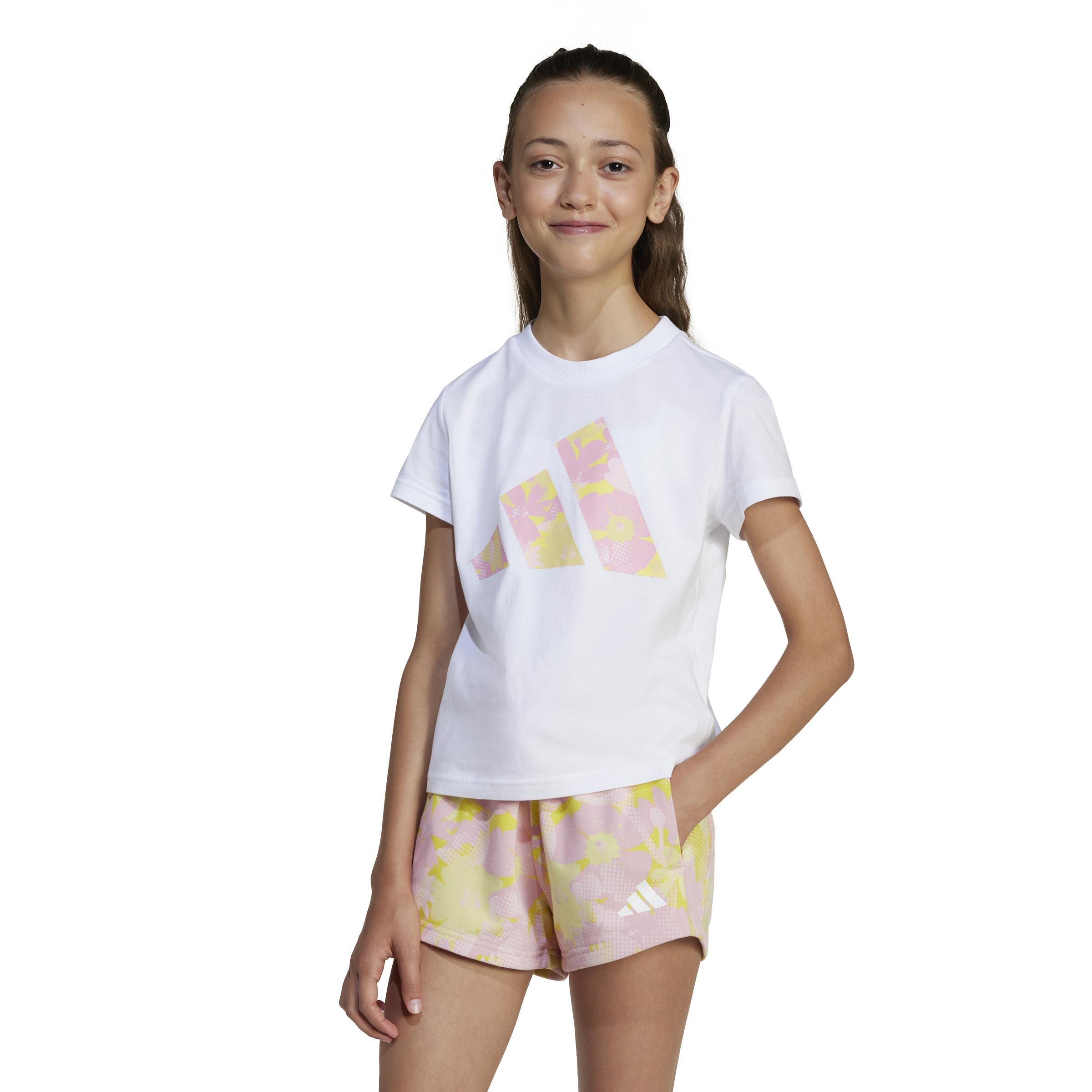 Kids Seasonal Essentials Flower T-Shirt, White, A901_ONE, large image number 8