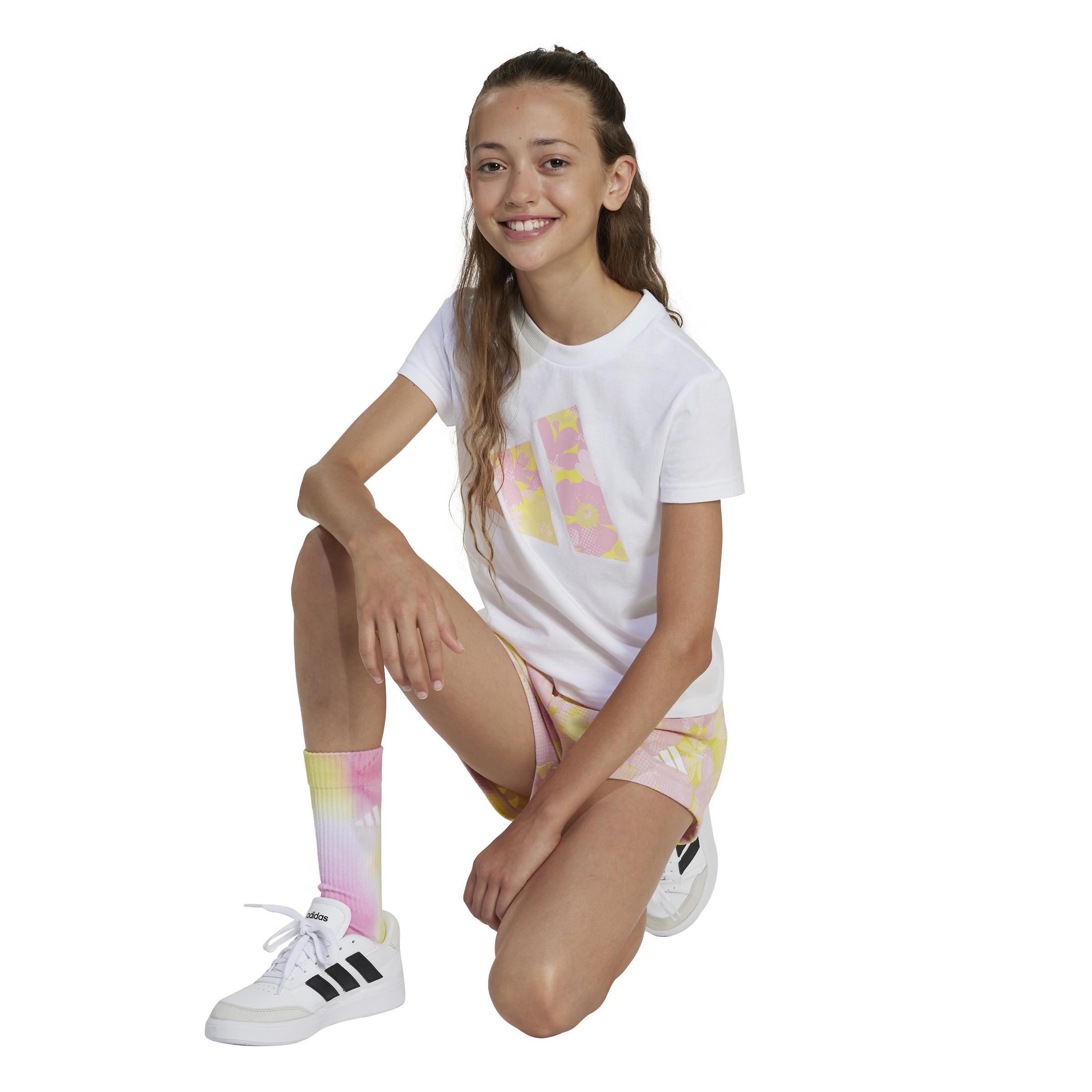 Kids Seasonal Essentials Flower T-Shirt, White, A901_ONE, large image number 9