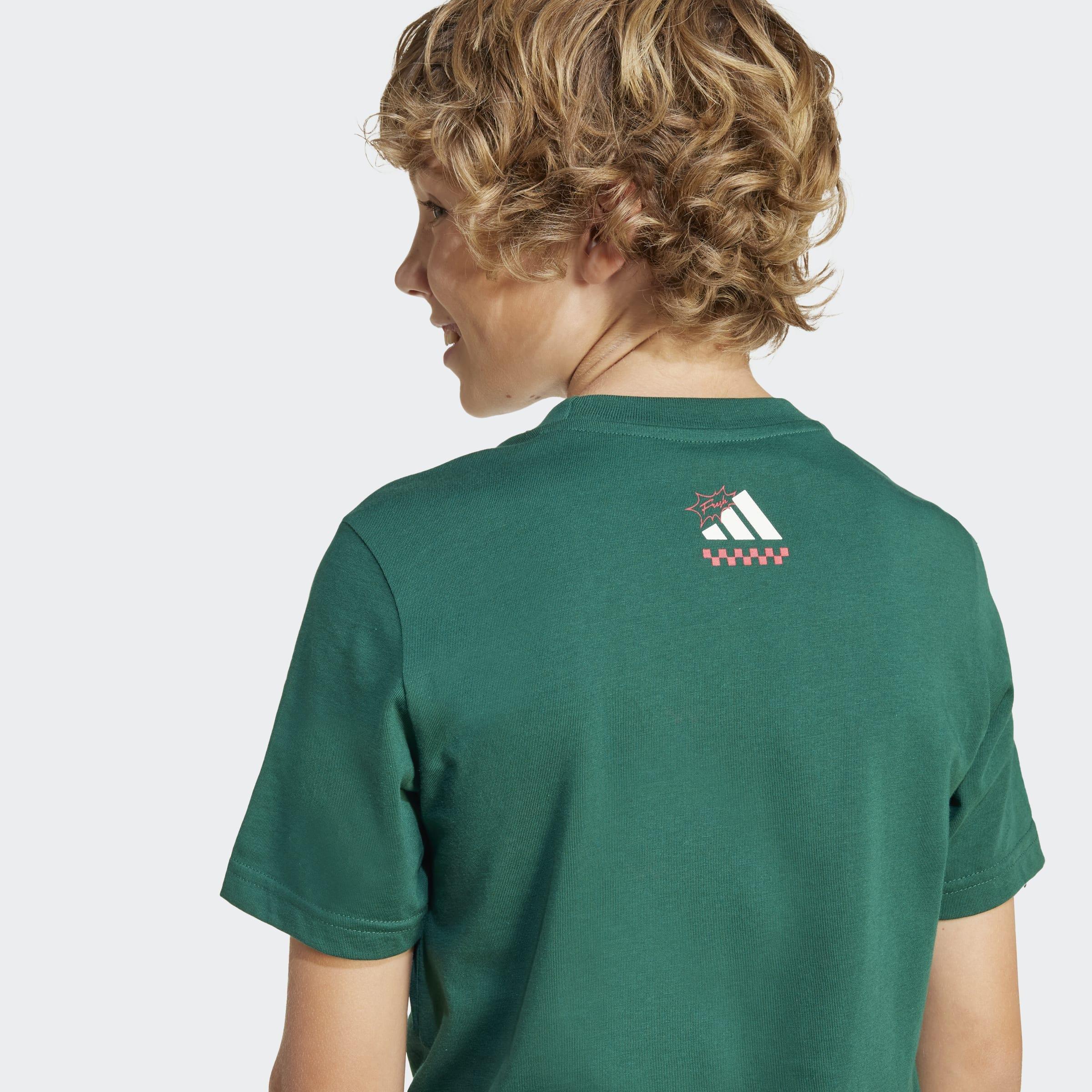 Kids Unisex Lounge Pizza Graphic T-Shirt, Green, A901_ONE, large image number 4