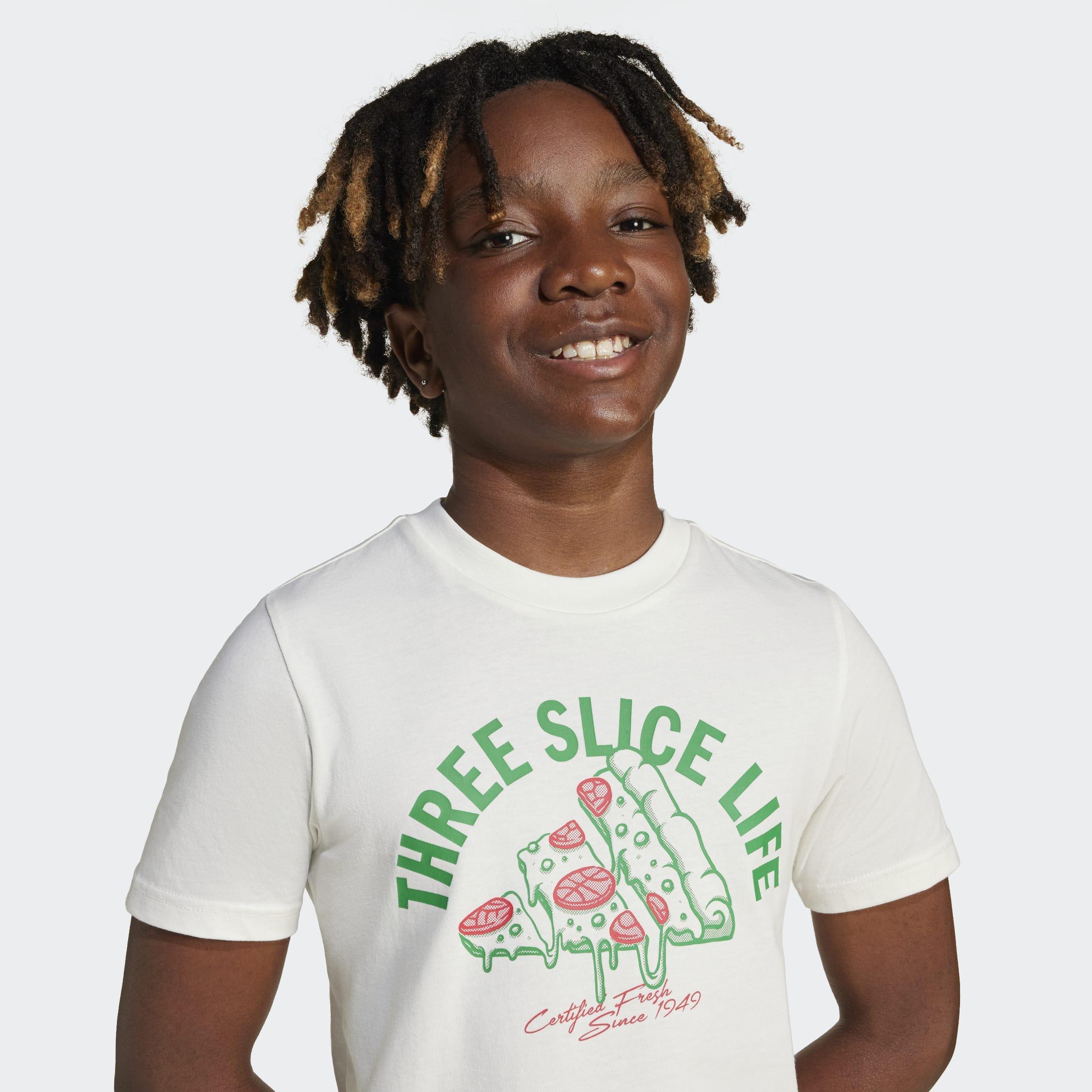 Kids Unisex Lounge Pizza Graphic T-Shirt, White, A901_ONE, large image number 4