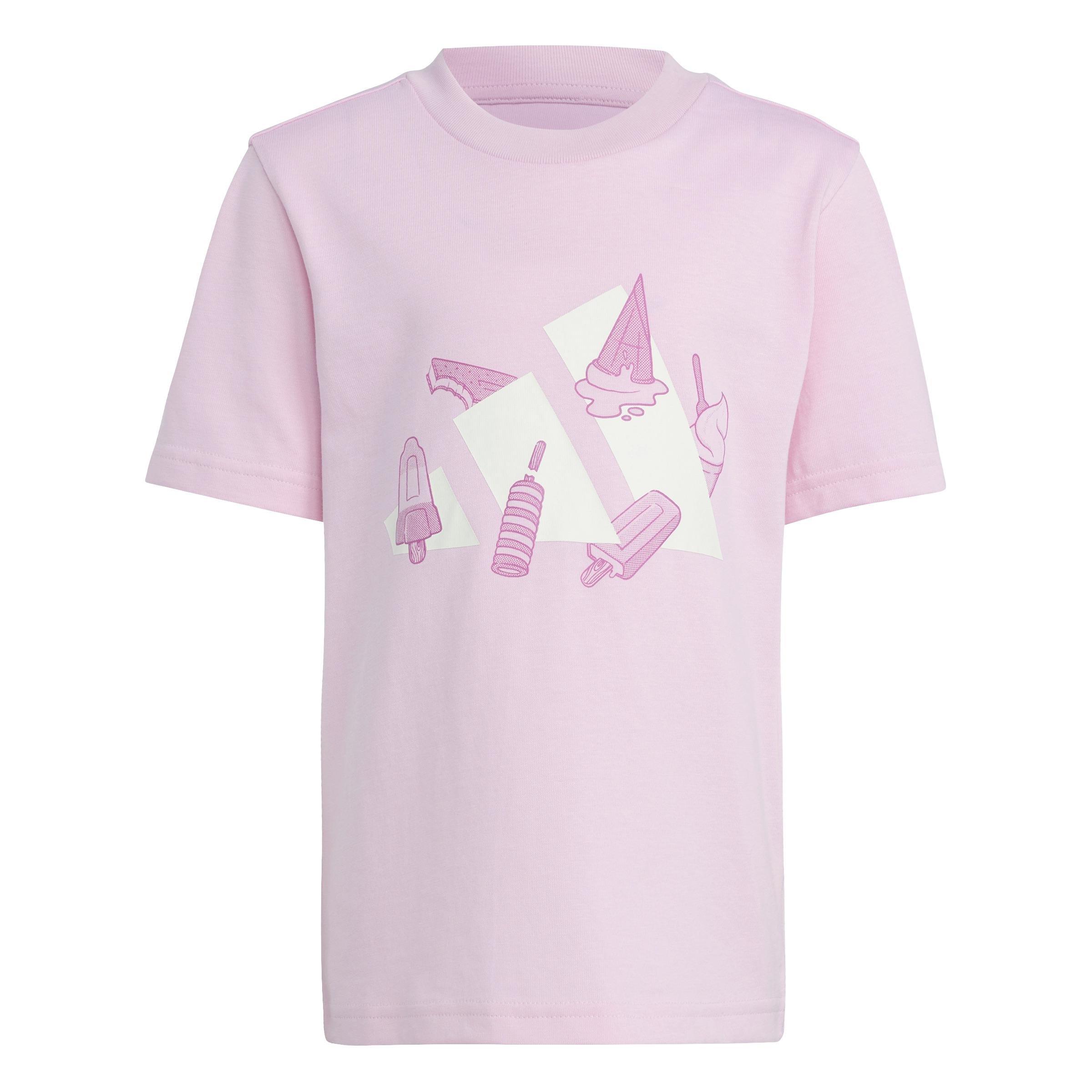 Kids Unisex Lounge Ice Graphic T-Shirt, Pink