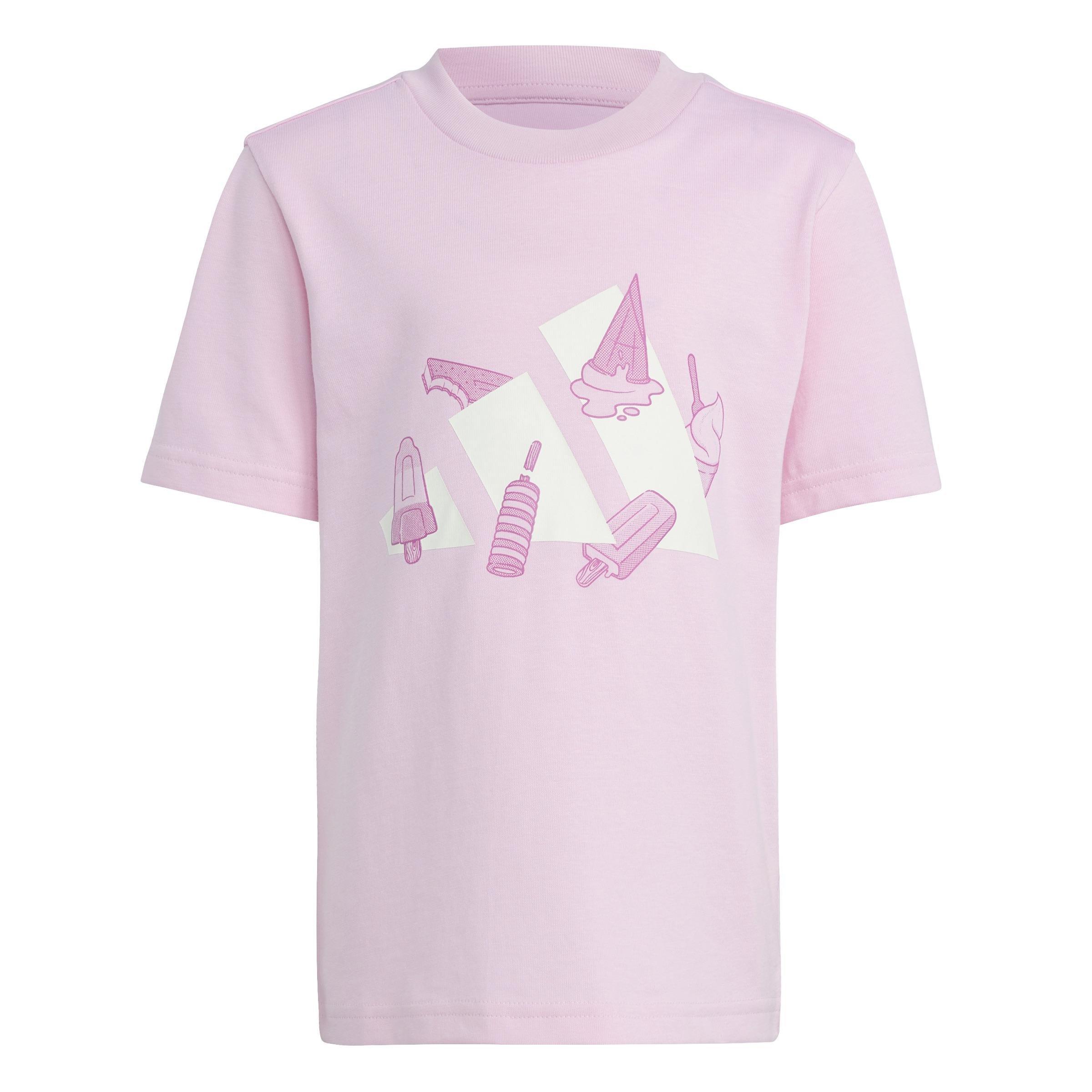 Kids Unisex Lounge Ice Graphic T-Shirt, Pink