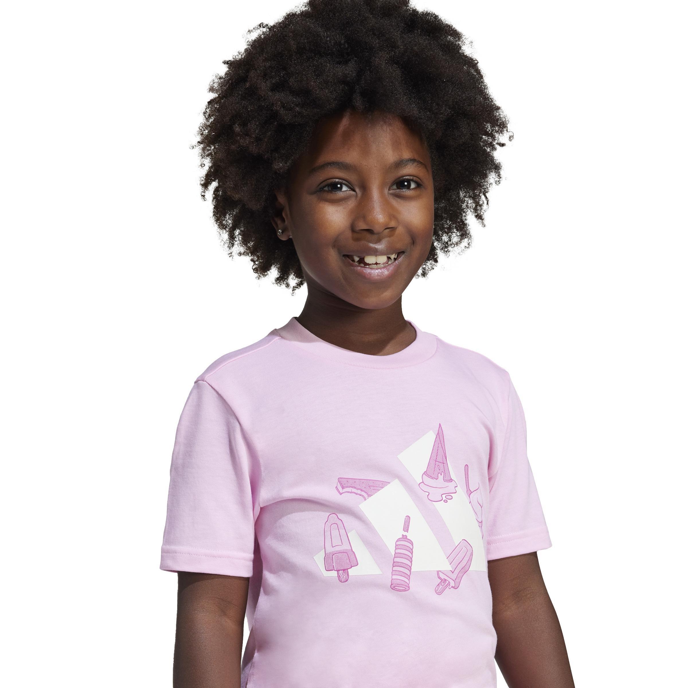 Kids Unisex Lounge Ice Graphic T-Shirt, Pink, A901_ONE, large image number 7